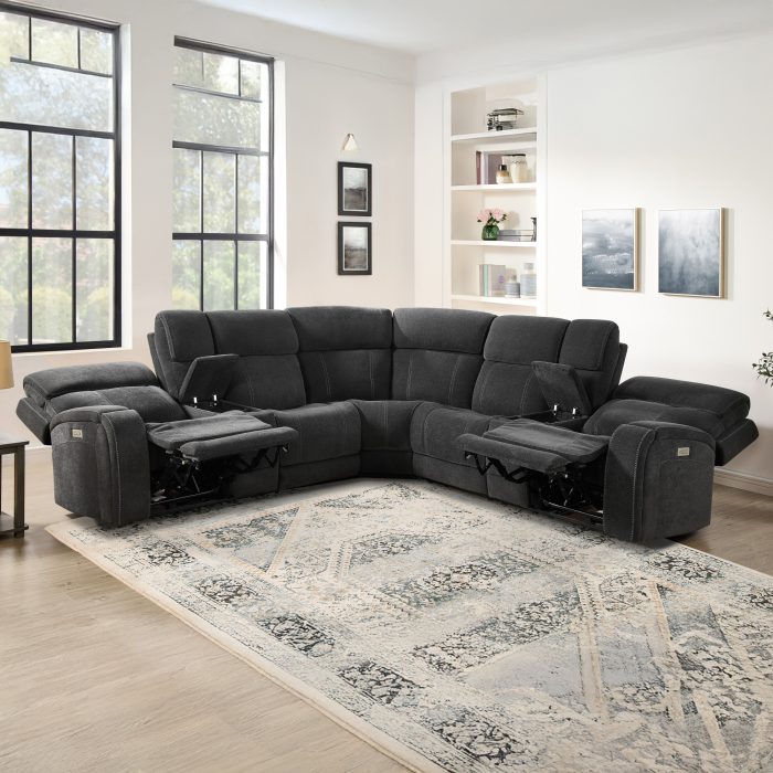SEATTLE 3-PIECE DUAL-POWER RECLINING SECTIONAL W/DUAL WIRELESS-CHARGING CONSOLES - Image 7