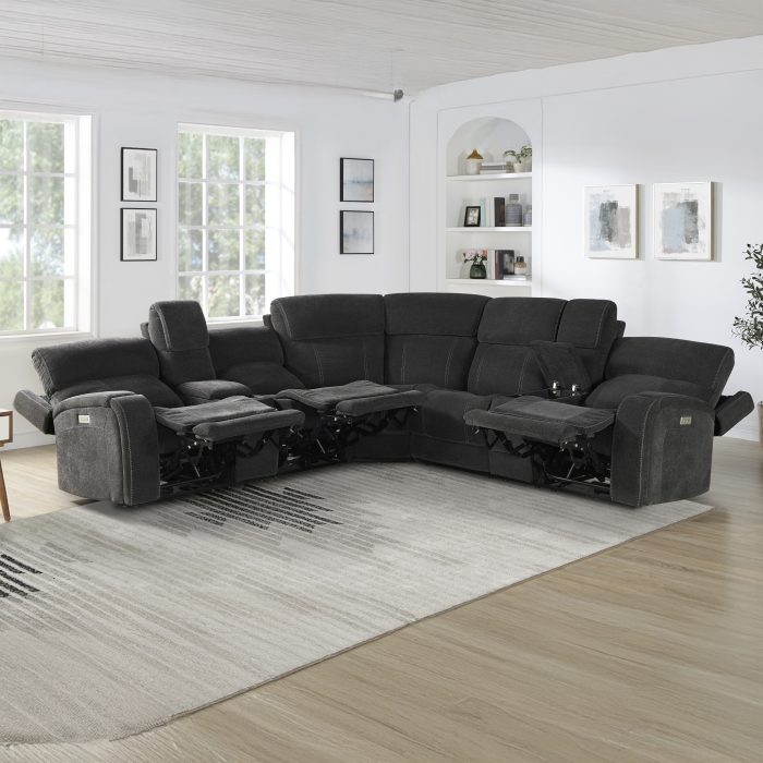 SEATTLE 3-PIECE DUAL-POWER RECLINING SECTIONAL W/DUAL WIRELESS-CHARGING CONSOLES - Image 5