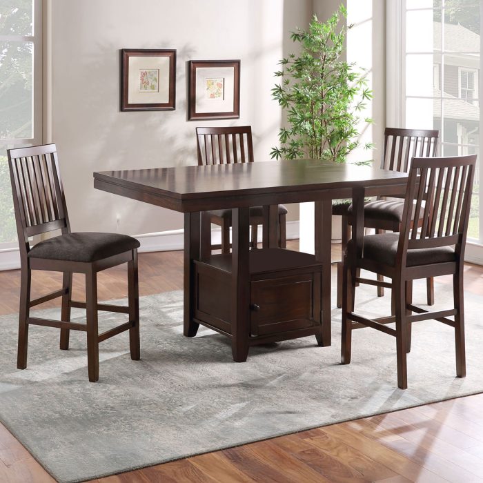 YORKTOWN 5-PIECE COUNTER STORAGE DINING SET