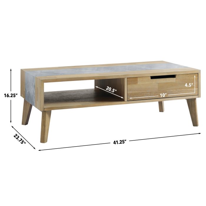 CALGARY SINTERED STONE INLAY COFFEE TABLE - Image 8