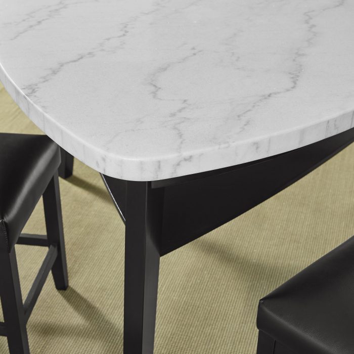 CAMARRA 7-PIECE MARBLE TOP DINING SET - Image 4