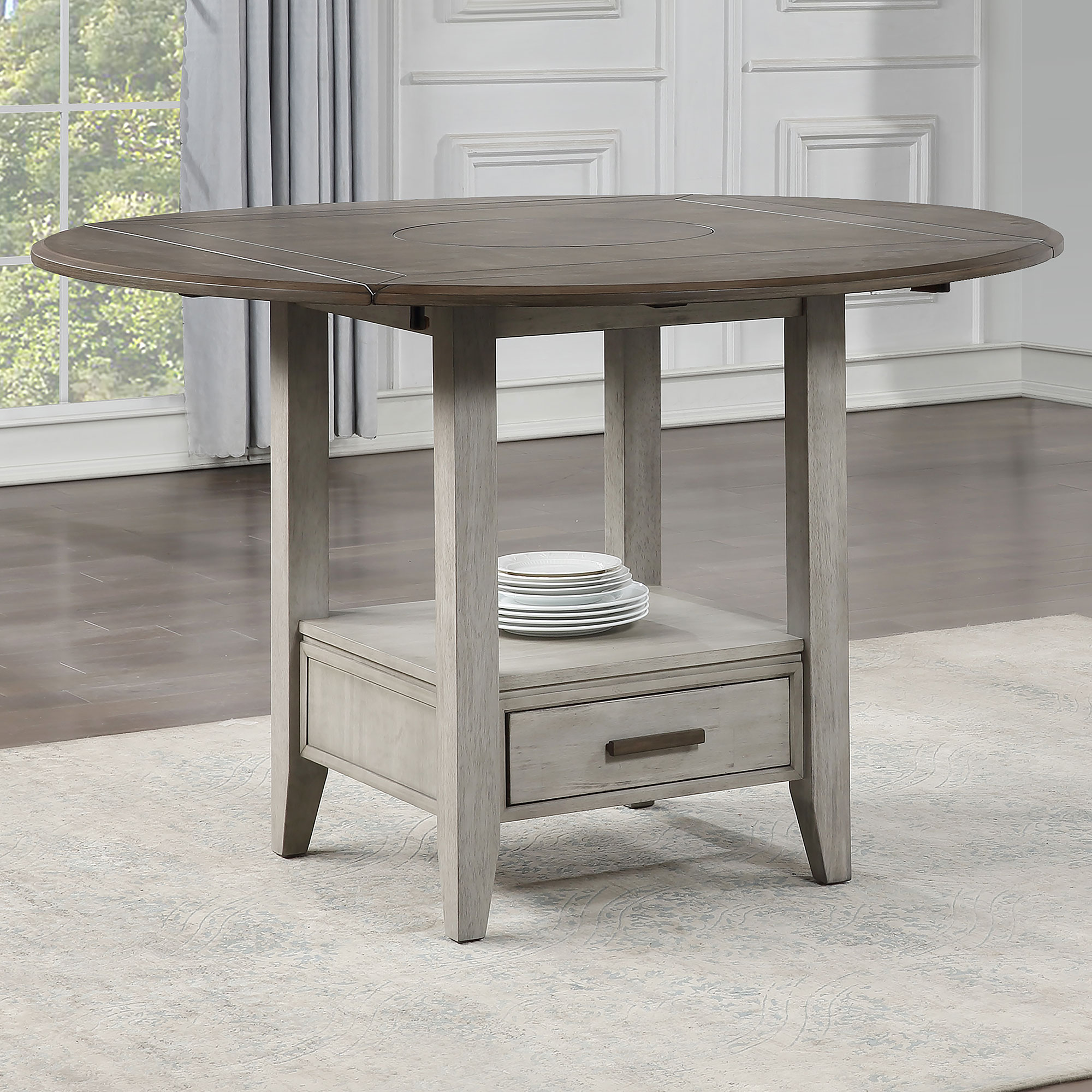 ABACUS DROP LEAF COUNTER TABLE