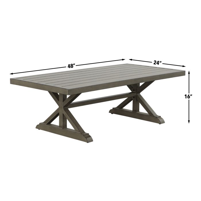 JONES ALUMINUM COFFEE TABLE - Image 5