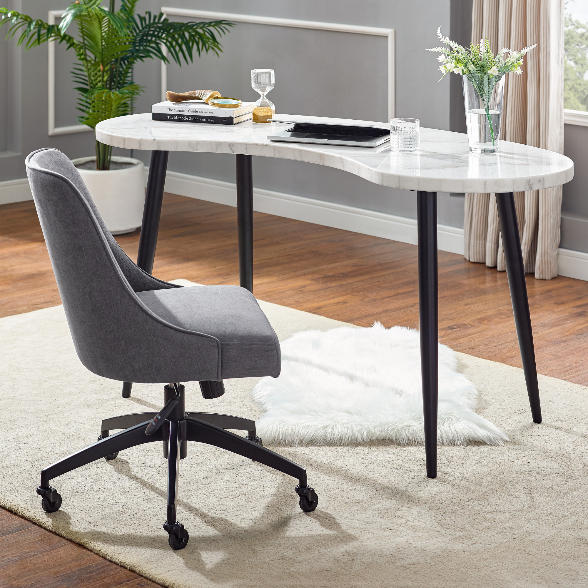 KINSLEY 2-PIECE MARBLE TOP DESK SET