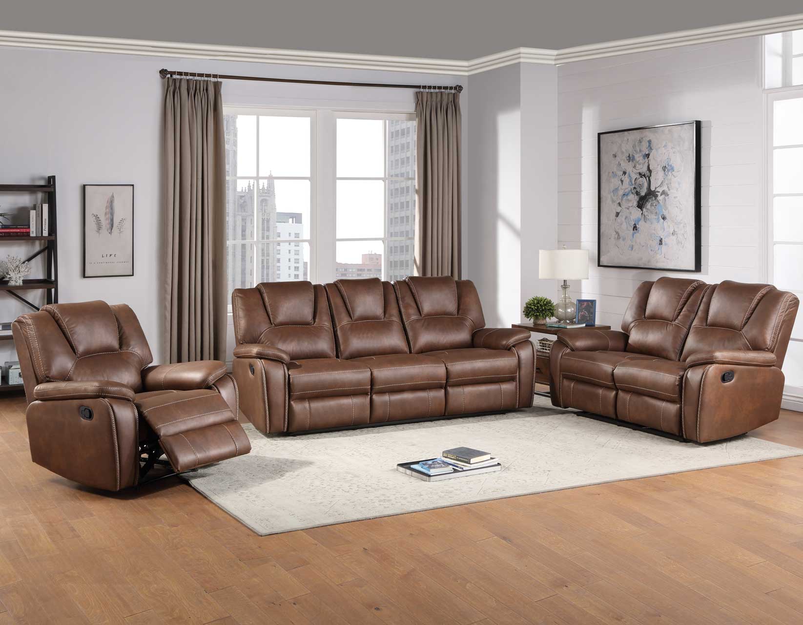 KATRINE MANUAL RECLINER, BROWN - Image 2