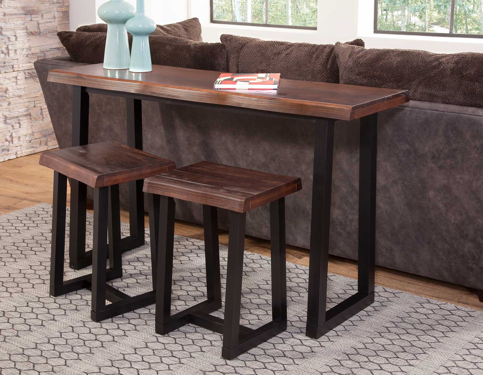 JENNINGS 3-PIECE COUNTER DINING SET<BR>(BAR & 2 COUNTER STOOLS) - Image 2