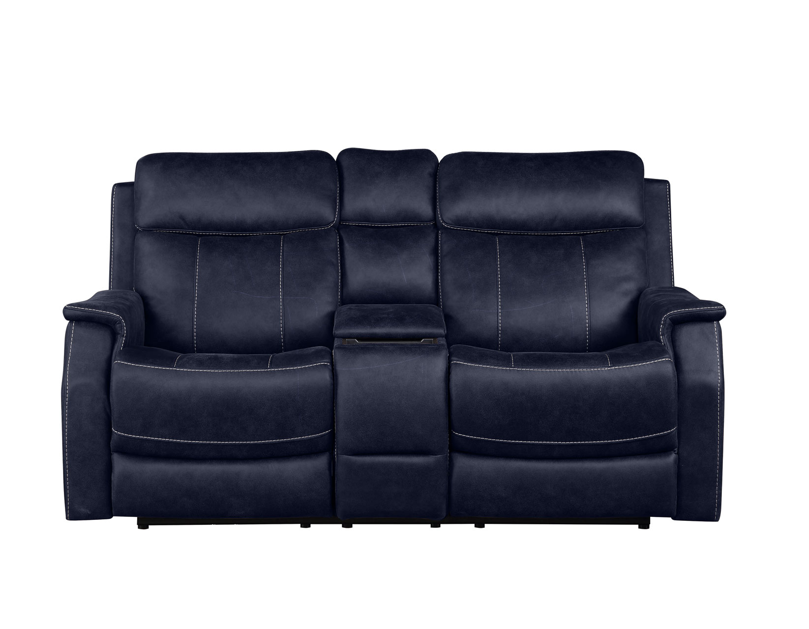 VALENCIA DUAL-POWER LEATHERETTE RECLINING CONSOLE LOVESEAT, OCEAN BLUE - Image 10