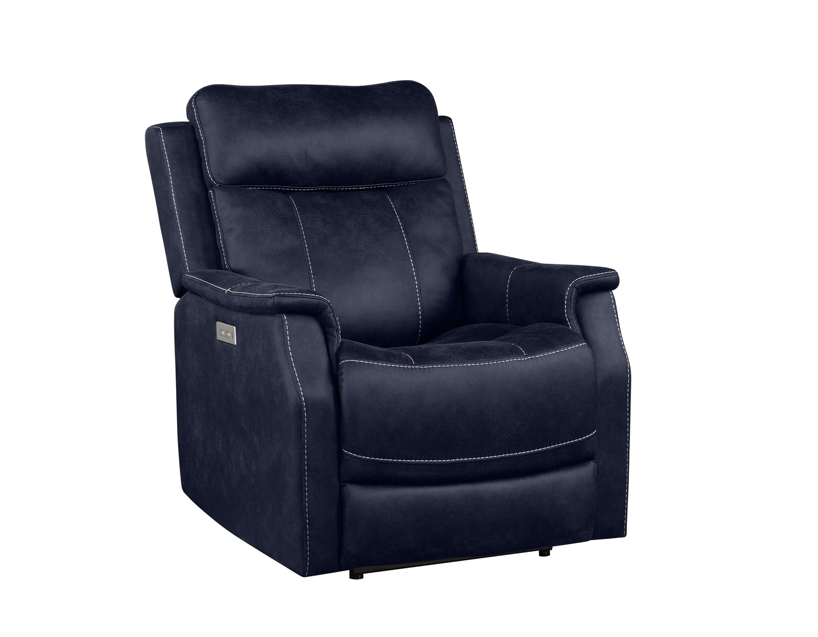 VALENCIA DUAL-POWER LEATHERETTE RECLINER, OCEAN BLUE - Image 6