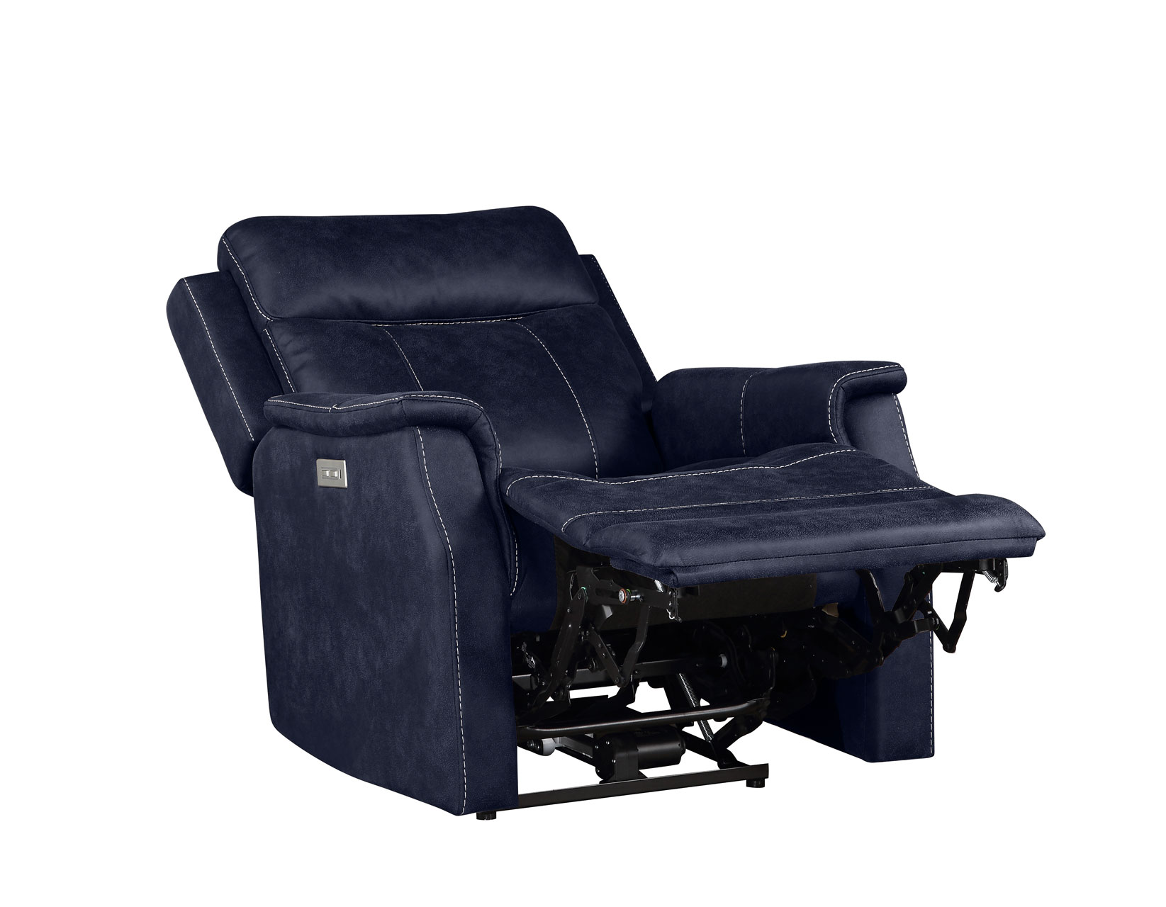 VALENCIA DUAL-POWER LEATHERETTE RECLINER, OCEAN BLUE - Image 7