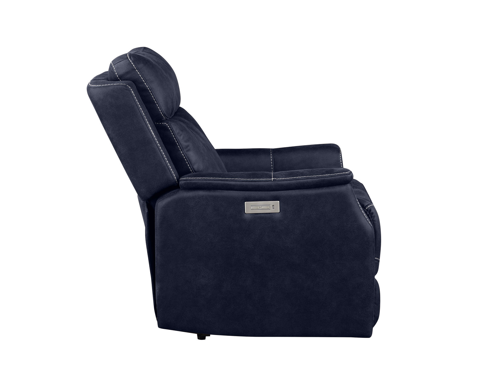 VALENCIA DUAL-POWER LEATHERETTE RECLINER, OCEAN BLUE - Image 8