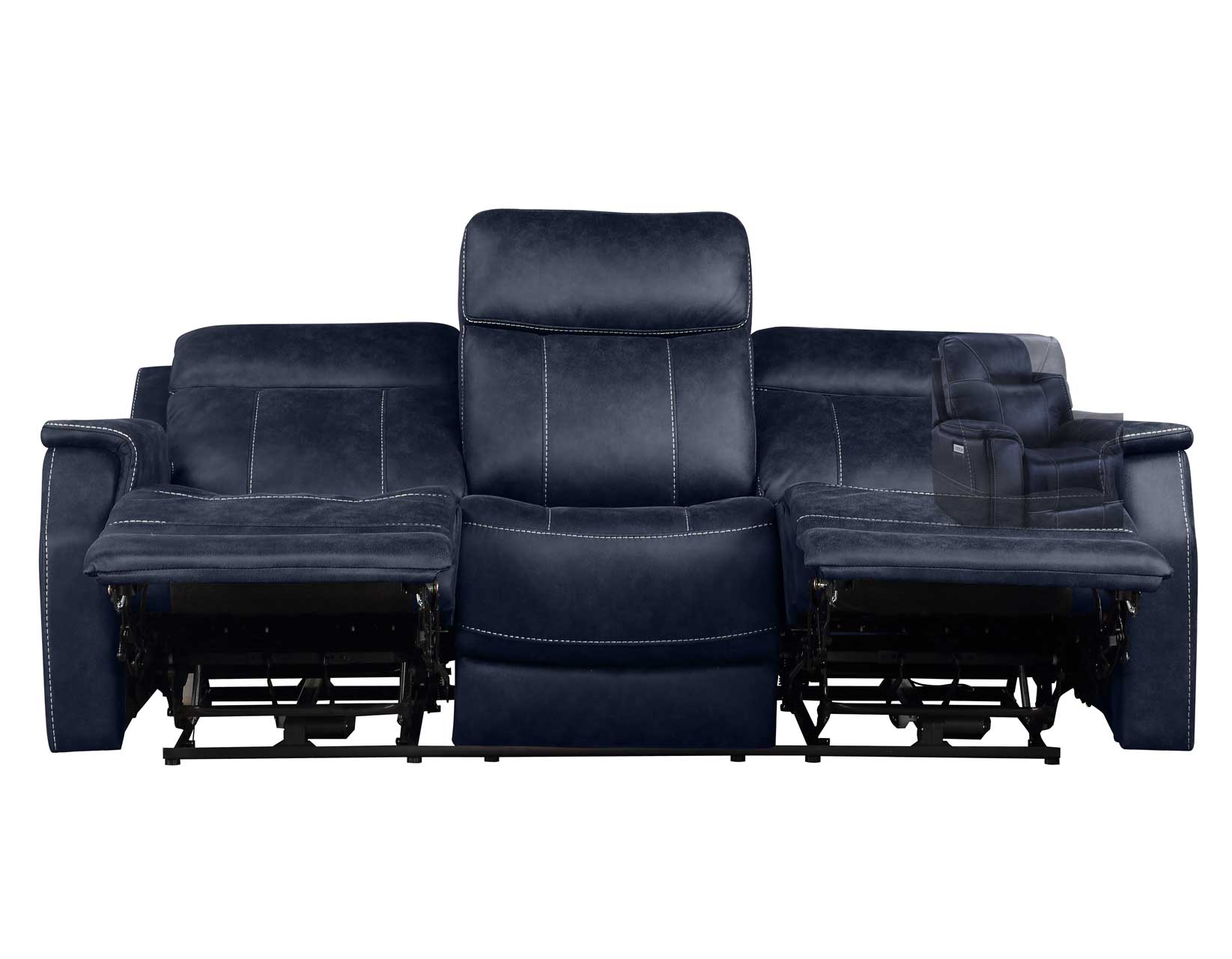 VALENCIA 3-PIECE DUAL-POWER OCEAN BLUE RECLINING SET<BR>(SOFA, LOVESEAT & CHAIR) - Image 11