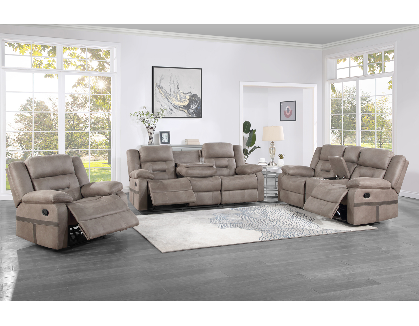ABILENE TAN MANUAL SOFA - Image 14