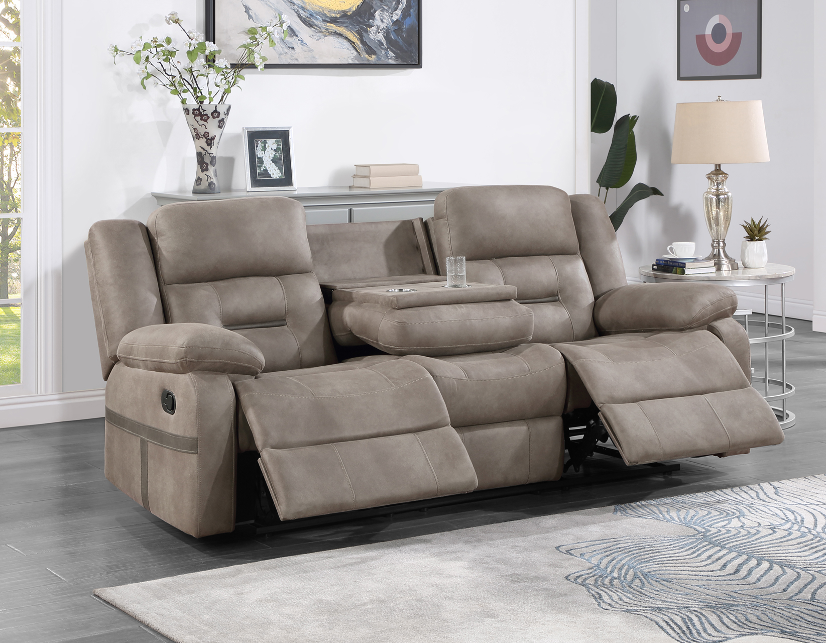 ABILENE TAN MANUAL SOFA - Image 2