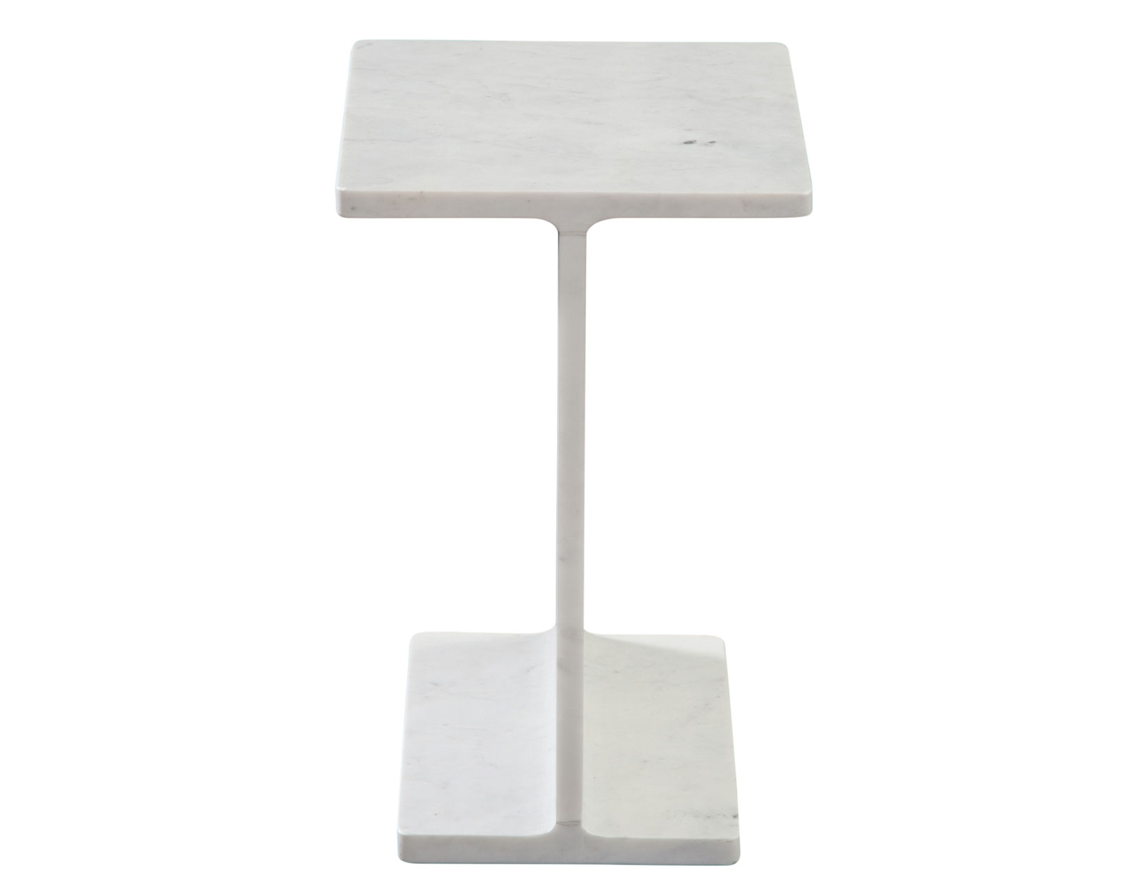 IRMA I-BEAM SOLID BANSWARA WHITE MARBLE ACCENT TABLE - Image 3