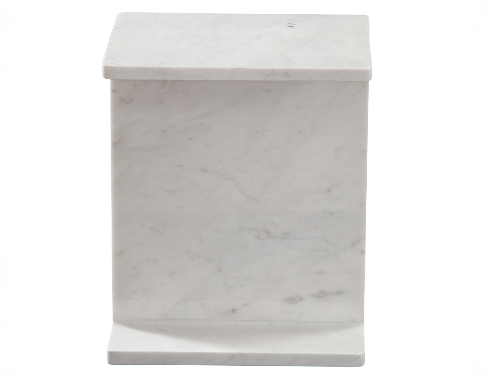 IRMA I-BEAM SOLID BANSWARA WHITE MARBLE ACCENT TABLE - Image 4