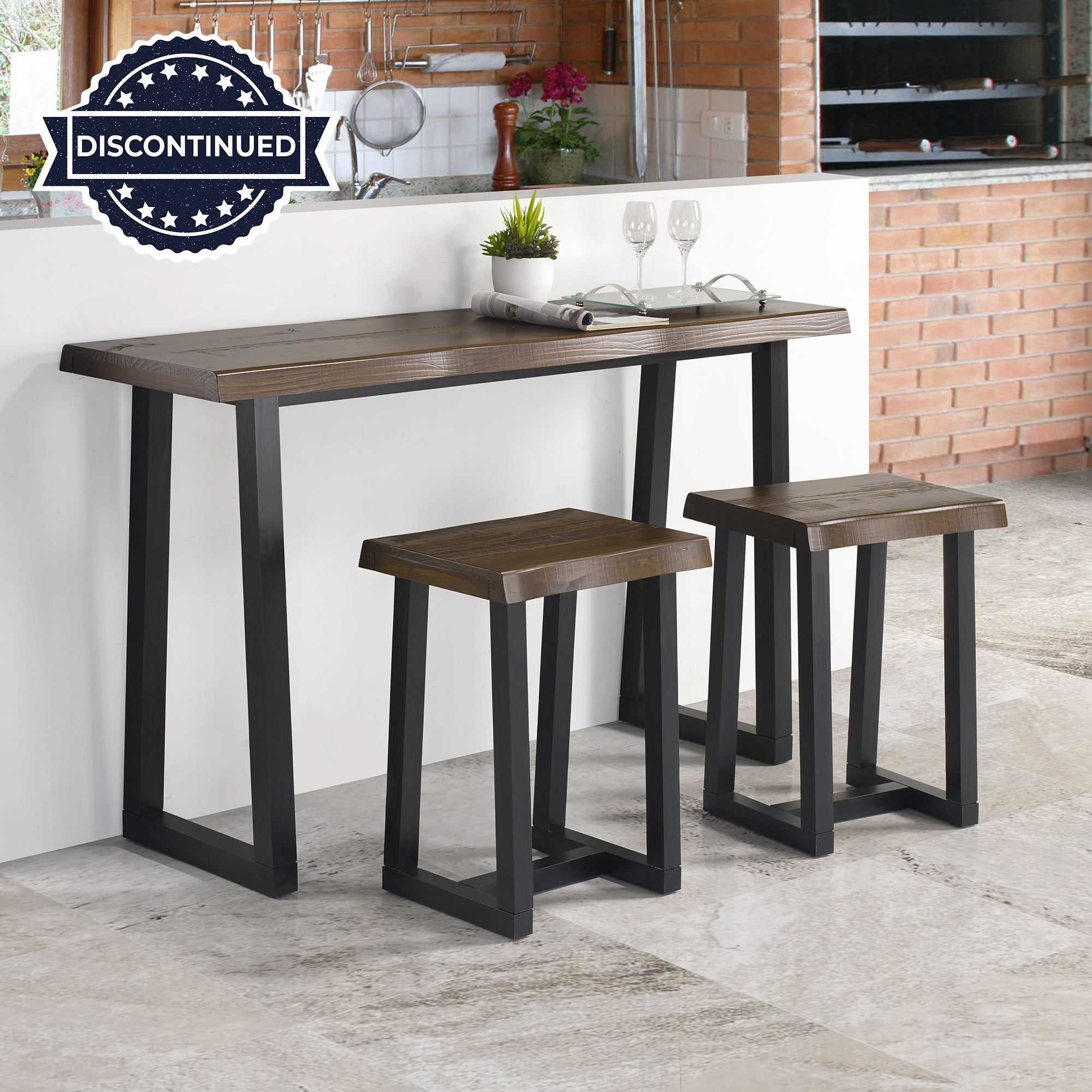 JENNINGS 3-PIECE COUNTER DINING SET<BR>(BAR & 2 COUNTER STOOLS)