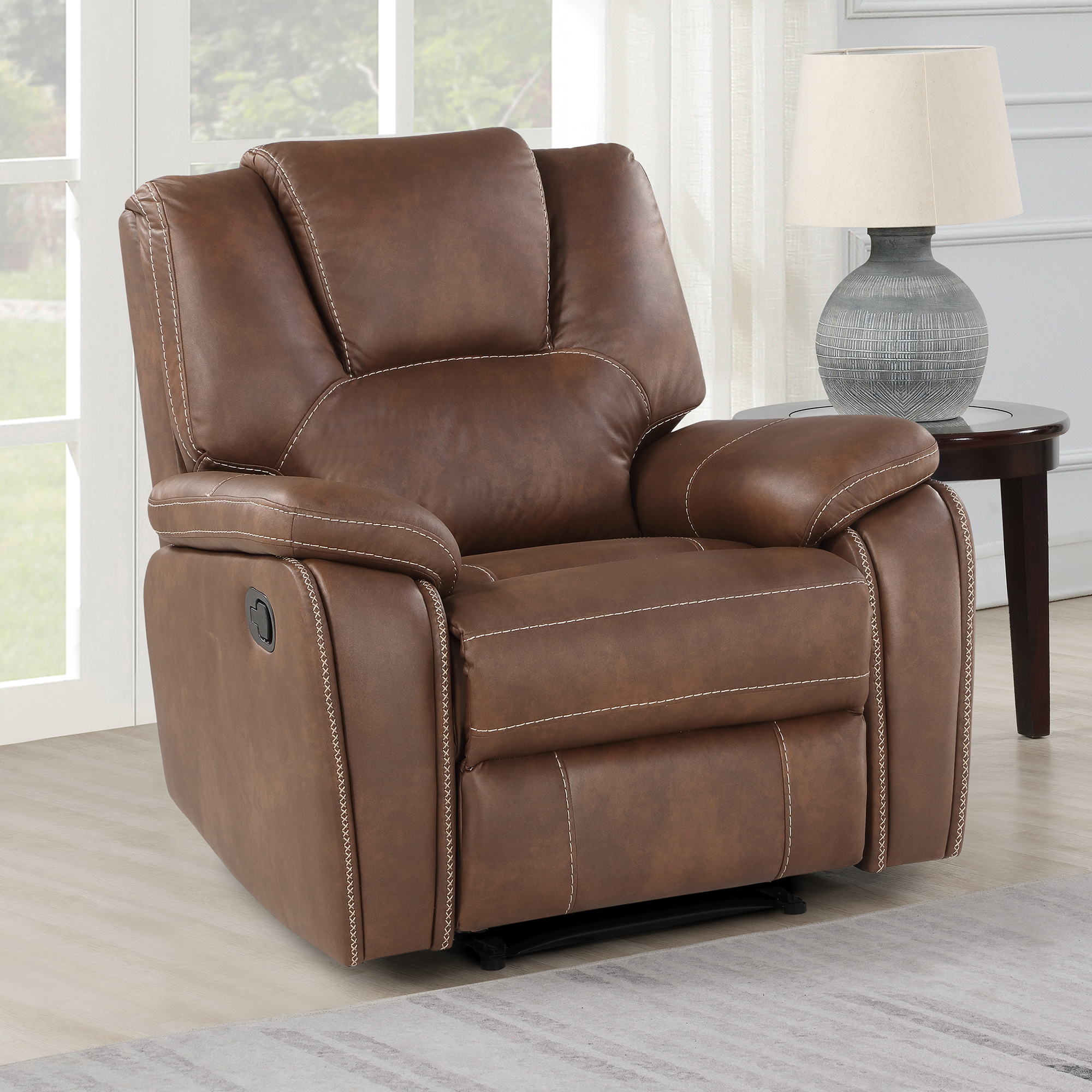 KATRINE MANUAL RECLINER, BROWN