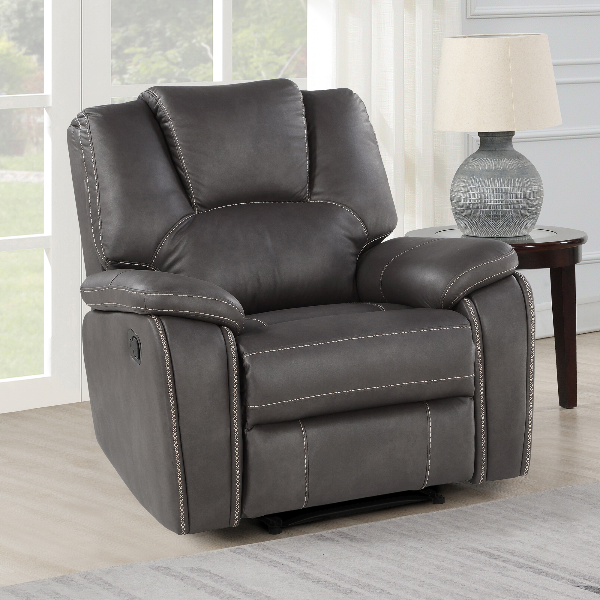 KATRINE MANUAL RECLINER, CHARCOAL