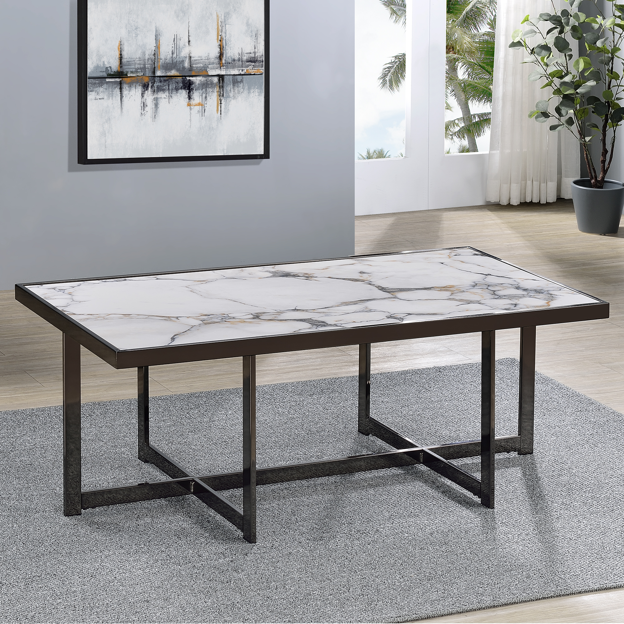 KAYLEY 47.5" SINTERED STONE COCKTAIL TABLE