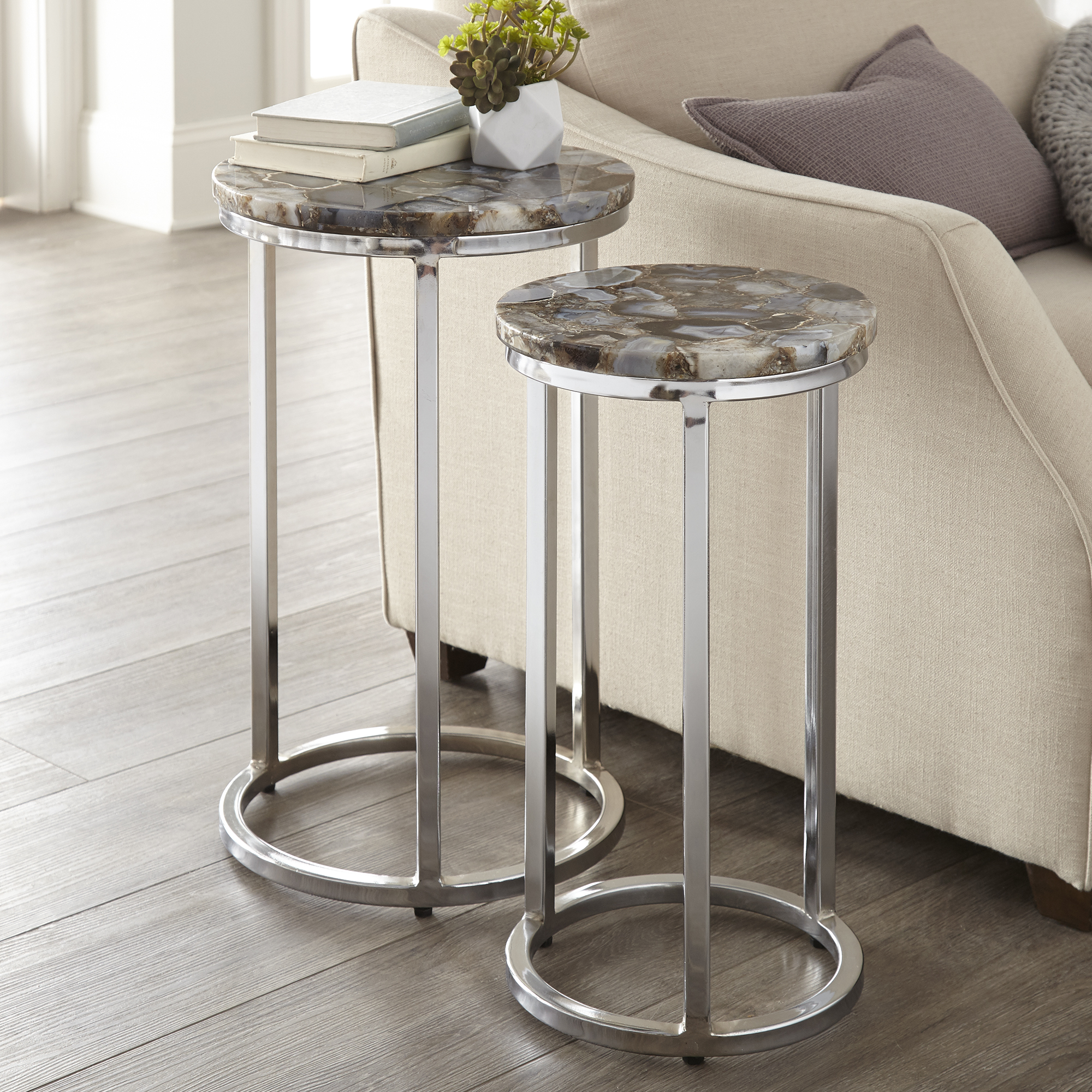 ONYX AGATE TOP NESTING TABLE
