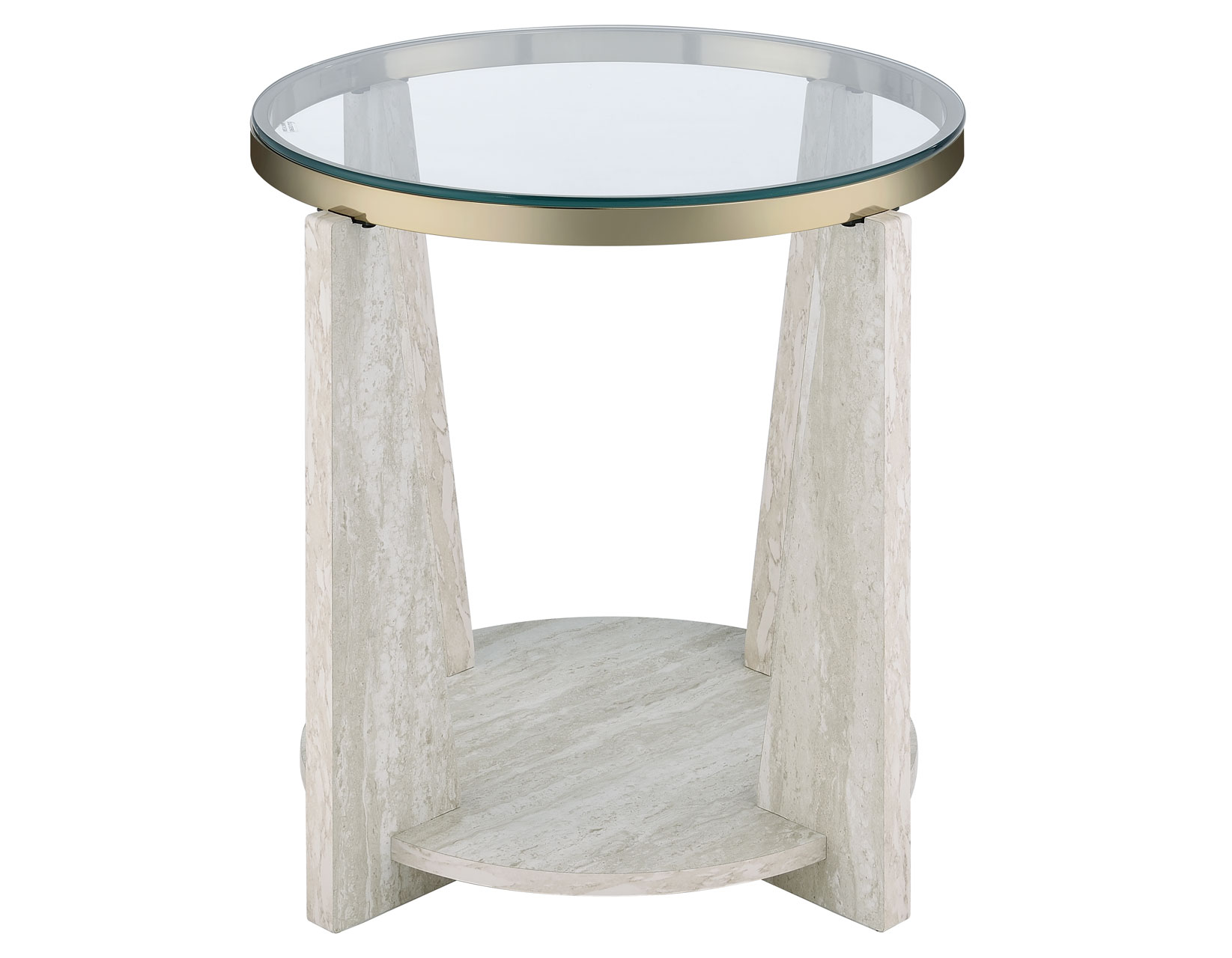 WANDA 24" ROUND GLASS TOP END TABLE - Image 4