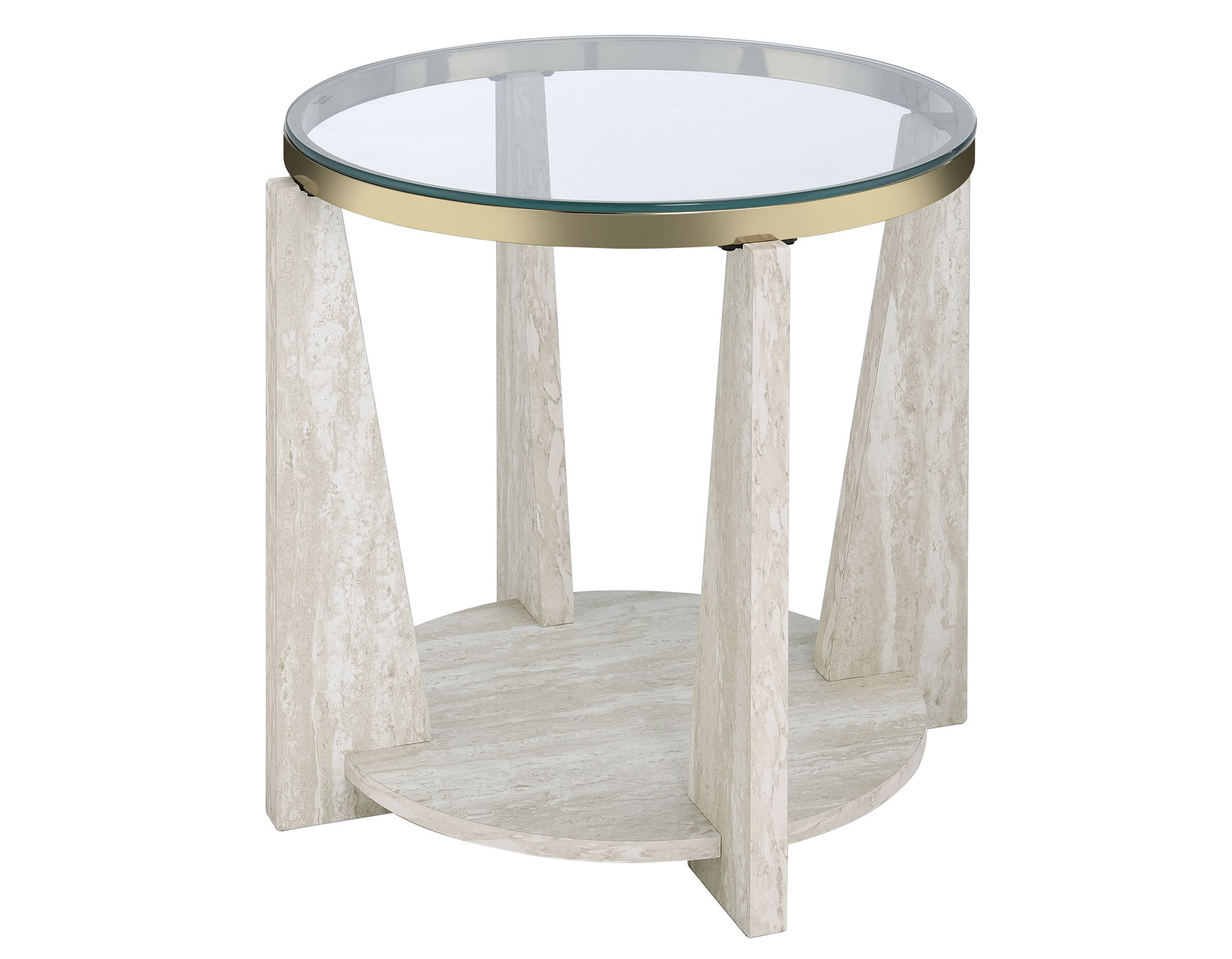 WANDA 24" ROUND GLASS TOP END TABLE - Image 3