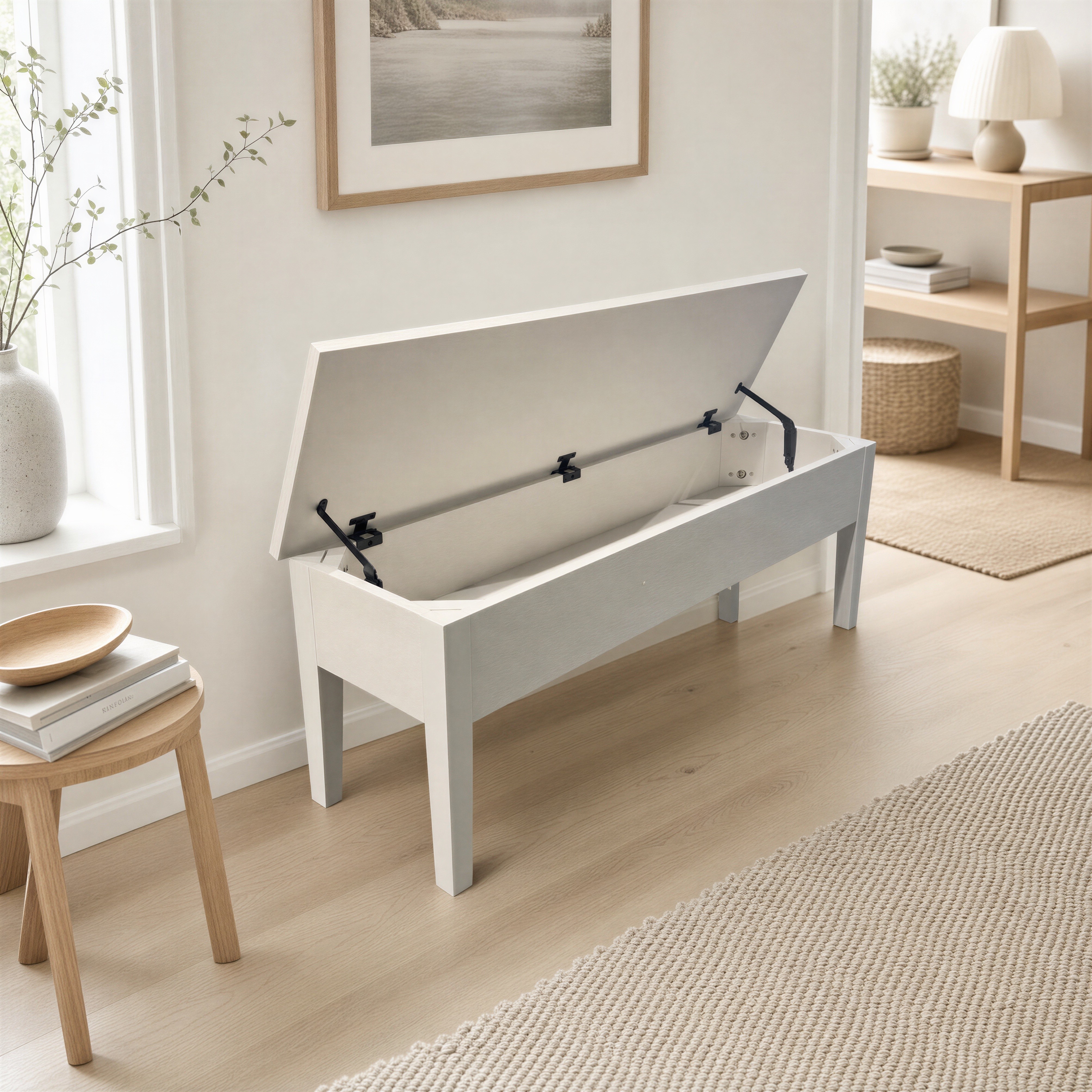 CAYLA STORAGE BENCH WHITE - Image 2