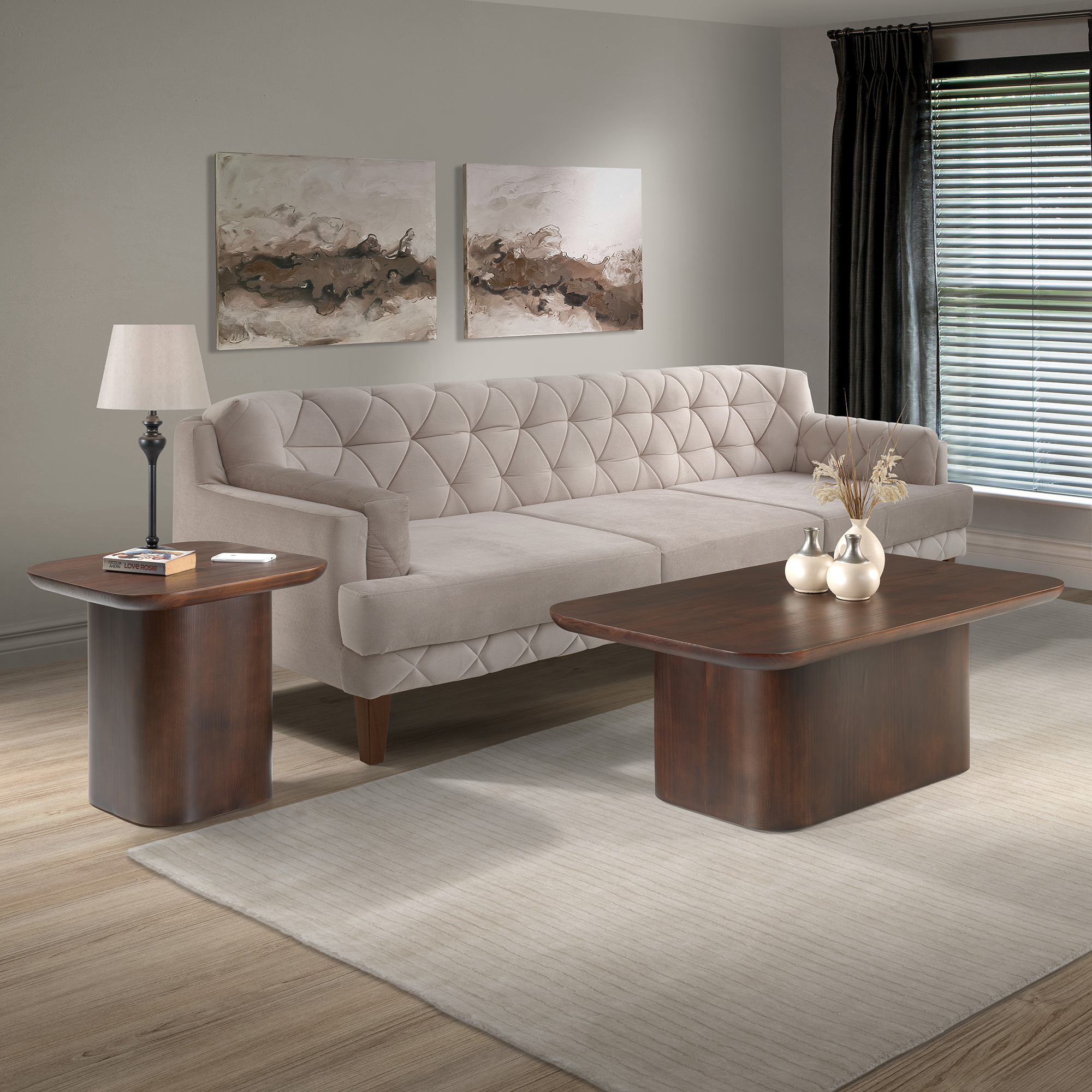 HUNTER SOLID WOOD 3-PIECE TABLE SET