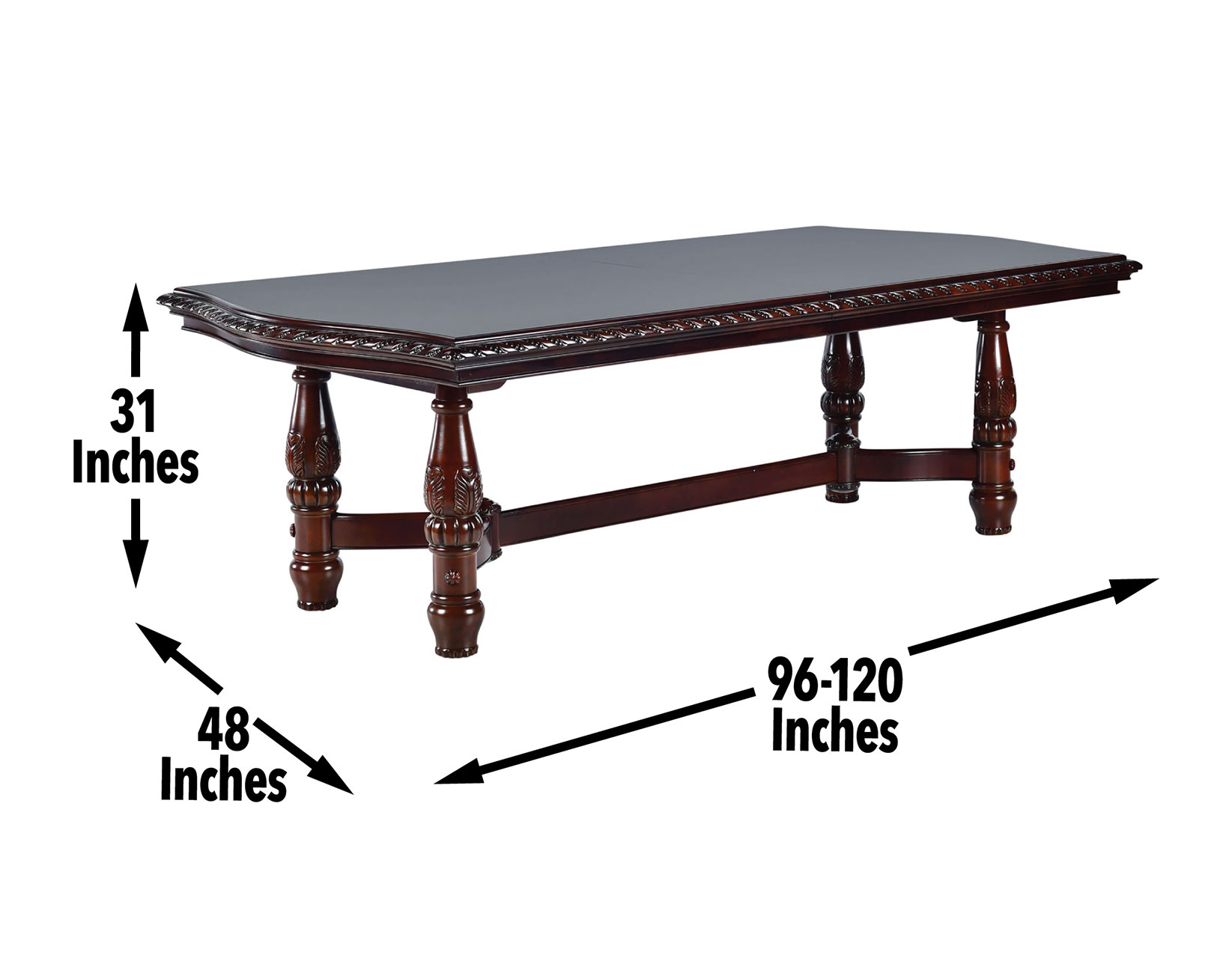 Antoinette 96-120 inch Pedestal Dining Table w/24" Leaf - Image 10