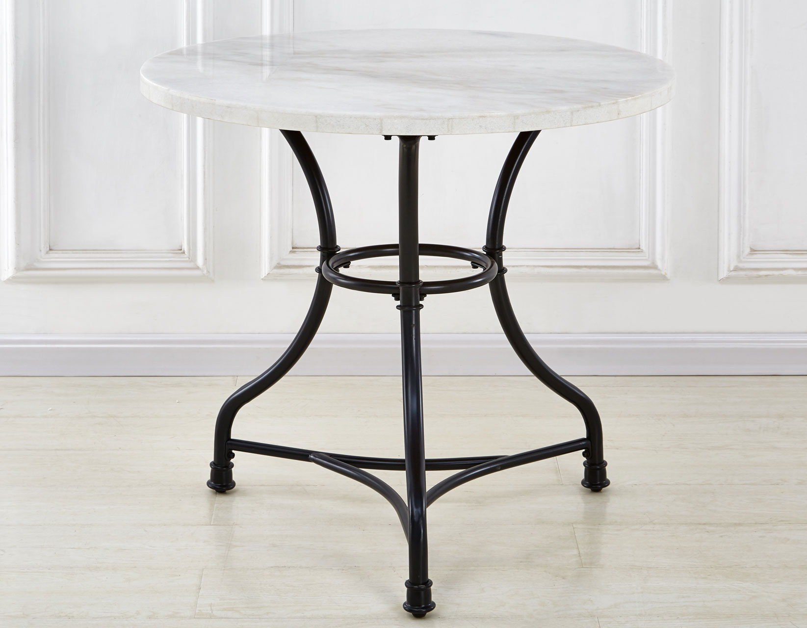 Claire 34 inch Round White Marble Top Bistro Table - Image 5