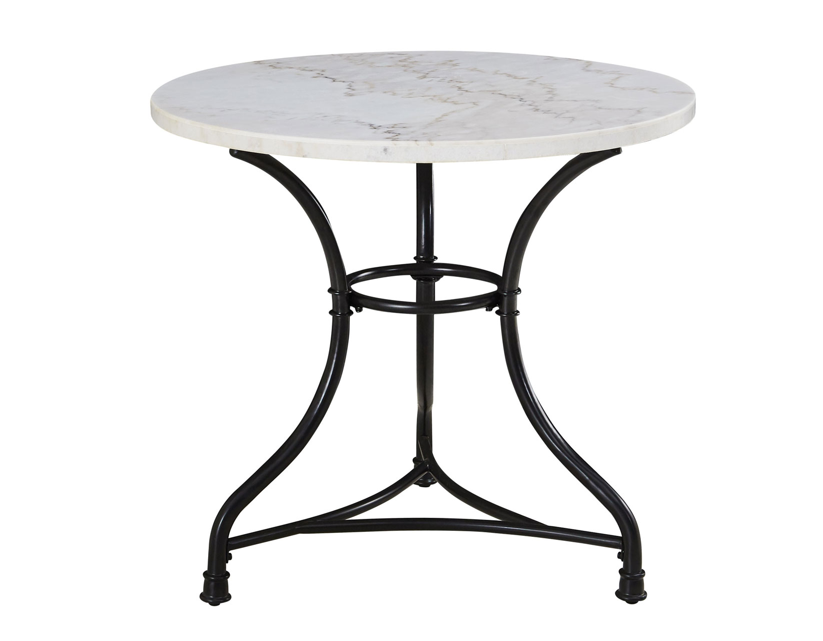 Claire 34 inch Round White Marble Top Bistro Table - Image 2