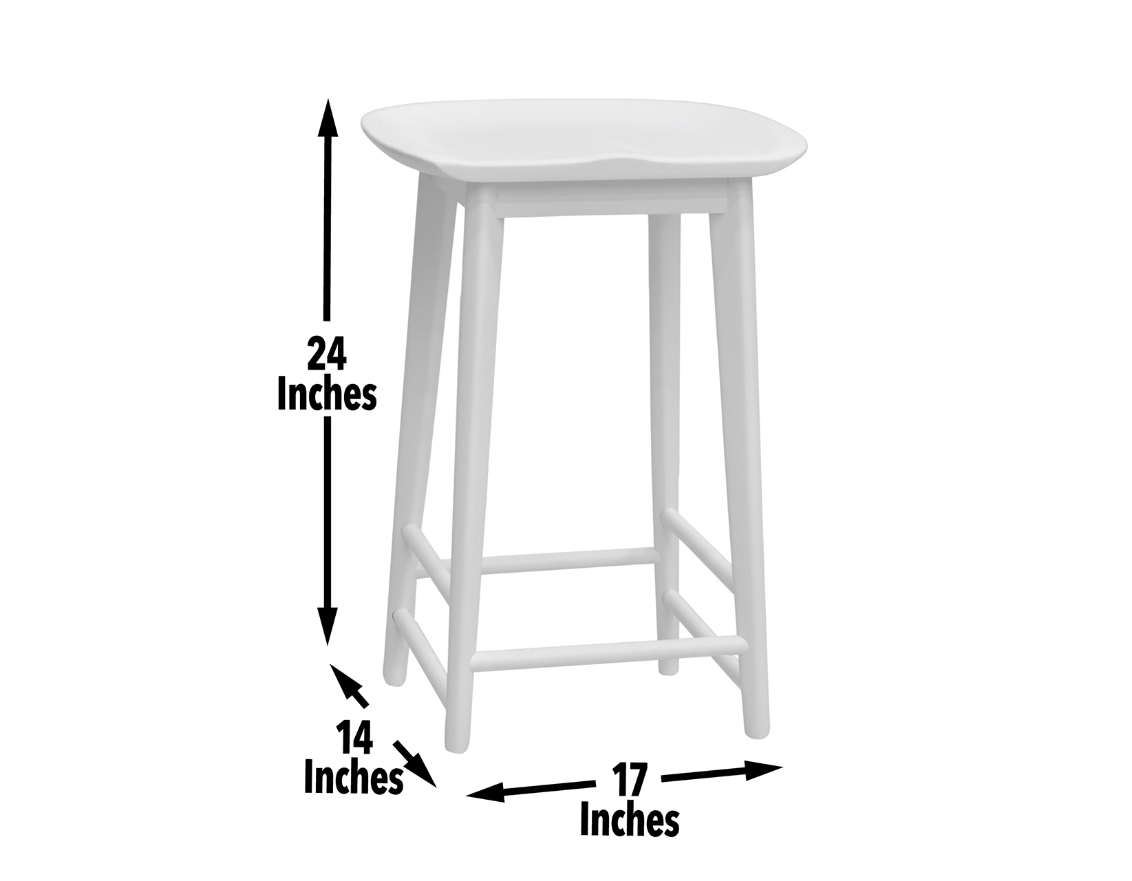Hilton 24" Backless Counter Stool, White - Image 3