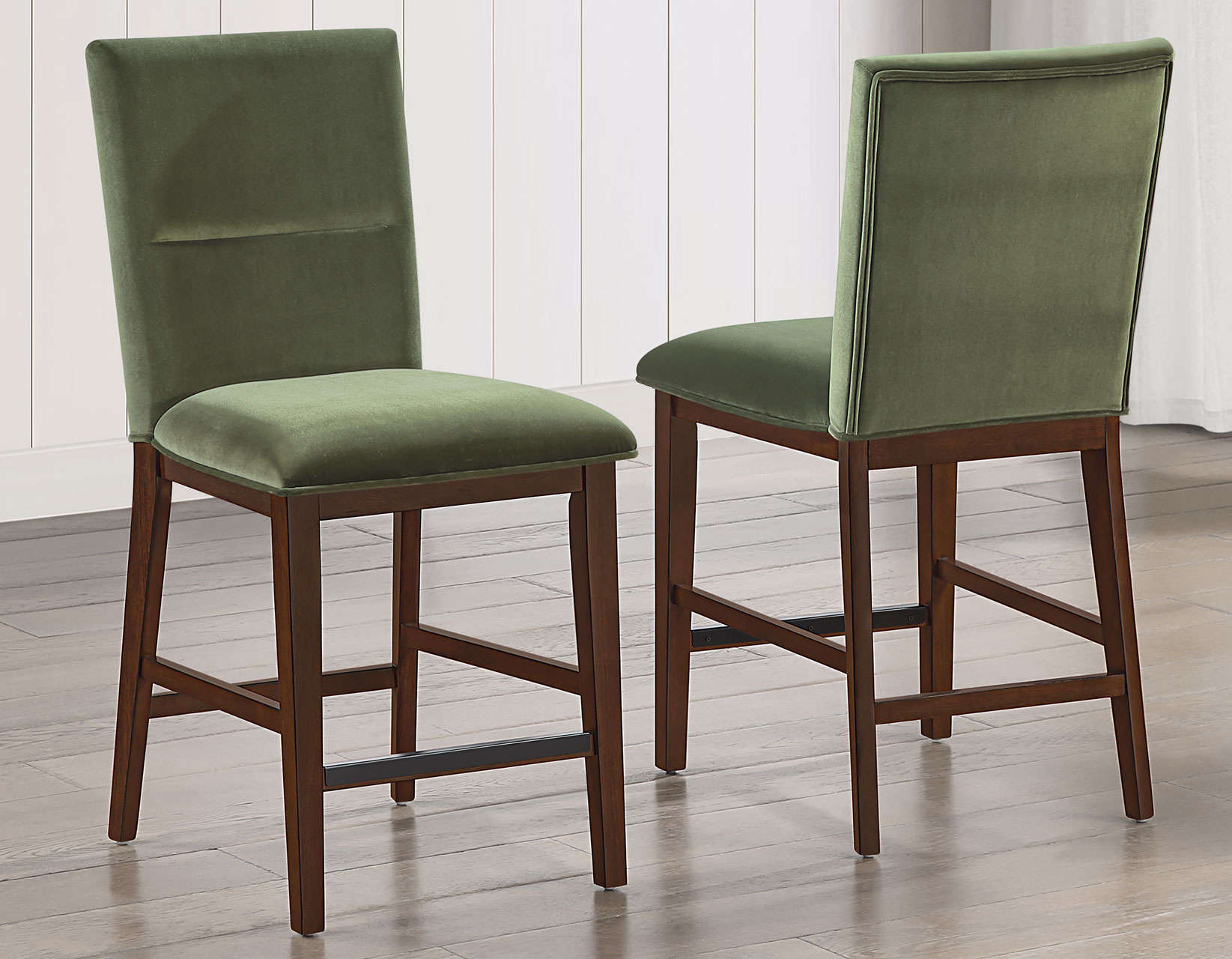 ZEN 24" COUNTER CHAIR, GREEN VELVET