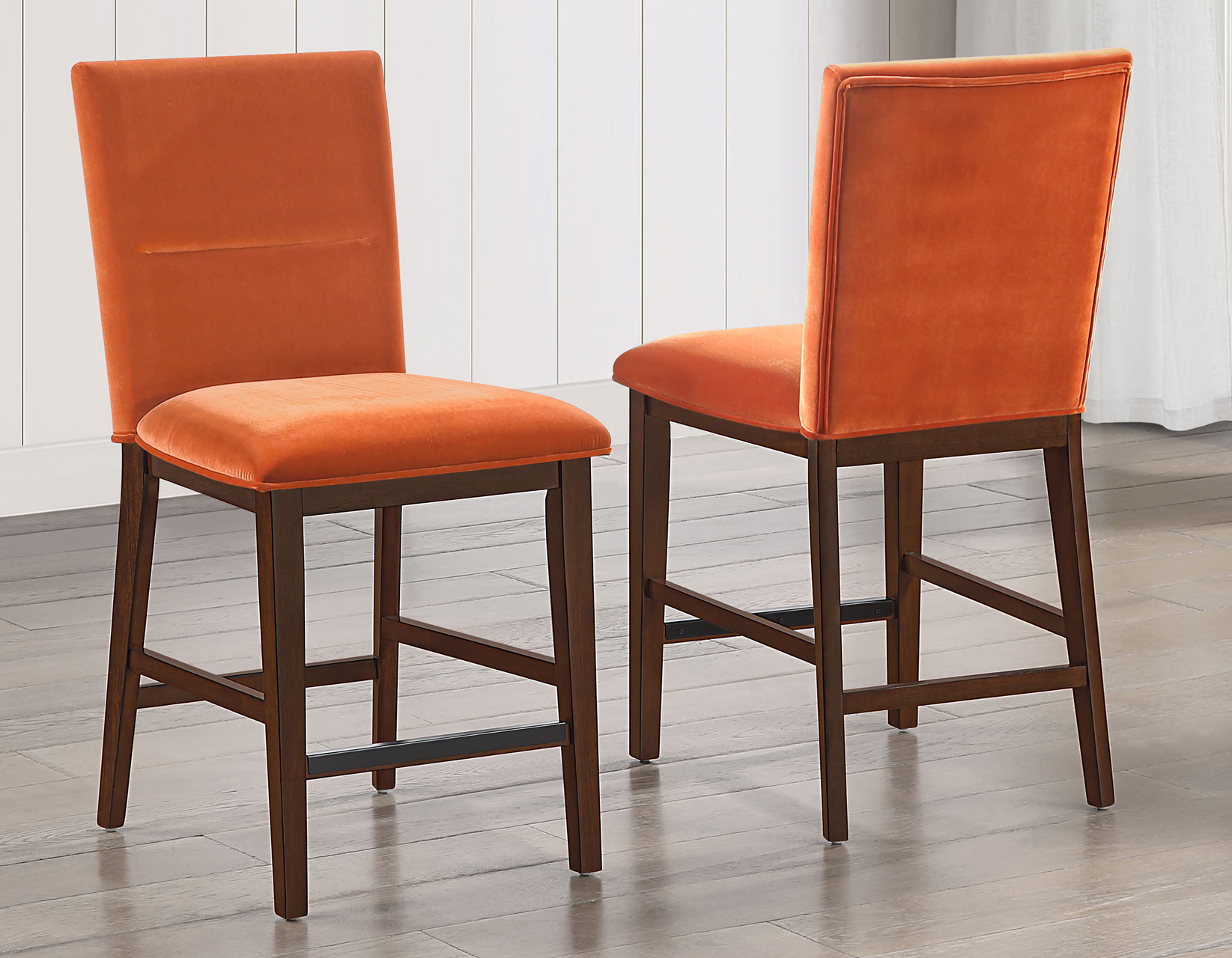 Zen 24" Counter Chair, Orange Velvet