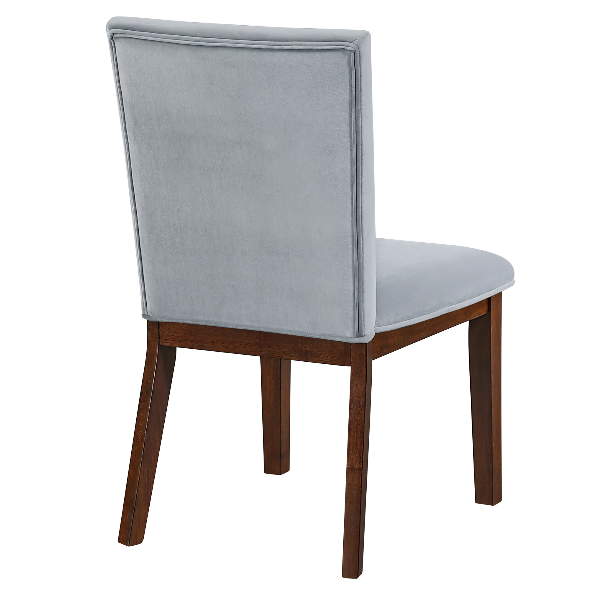 ZEN 5-PIECE GLASS TOP DINING SET, GRAY VELVET CHAIRS - Image 4