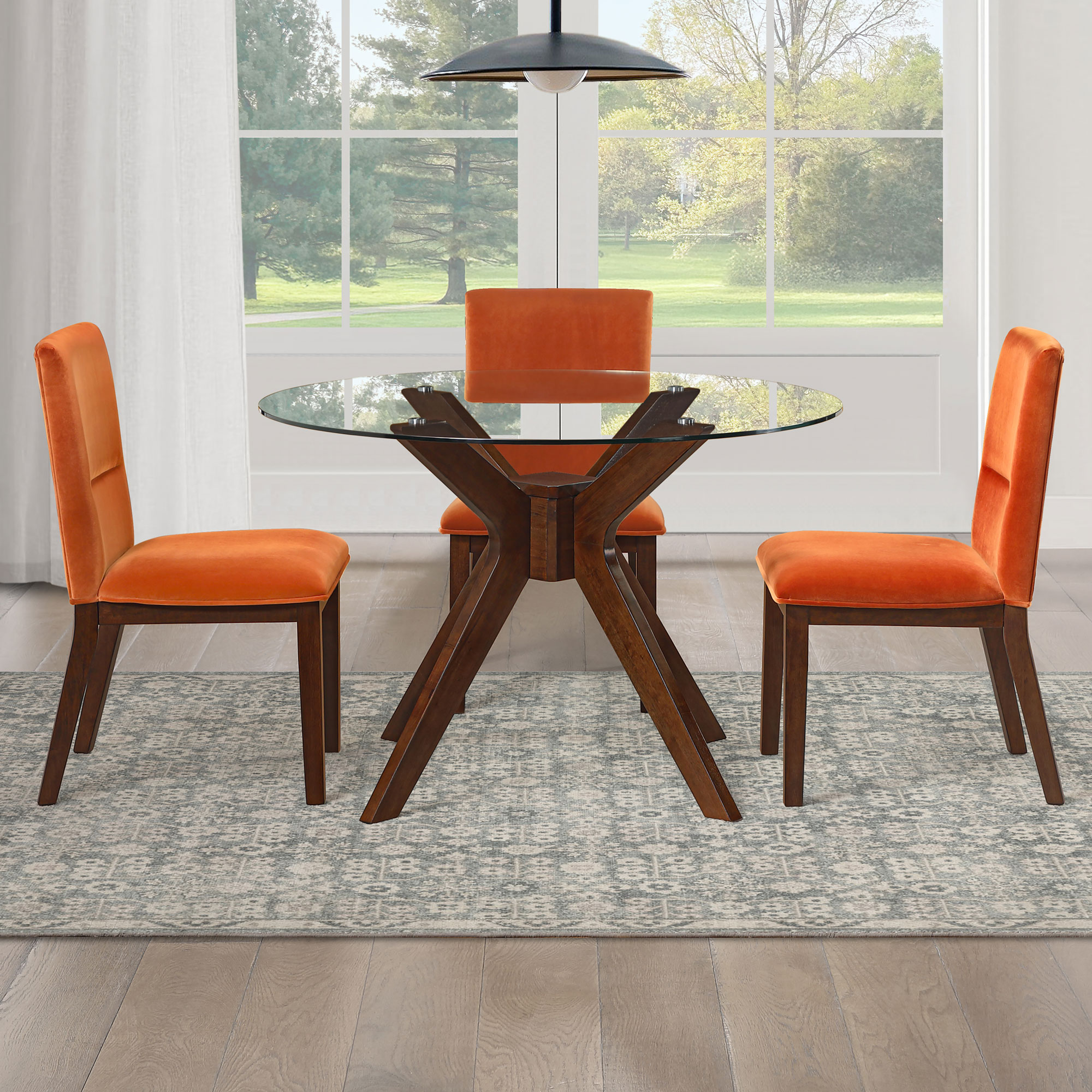 Zen Side Chair, Orange Velvet - Image 10