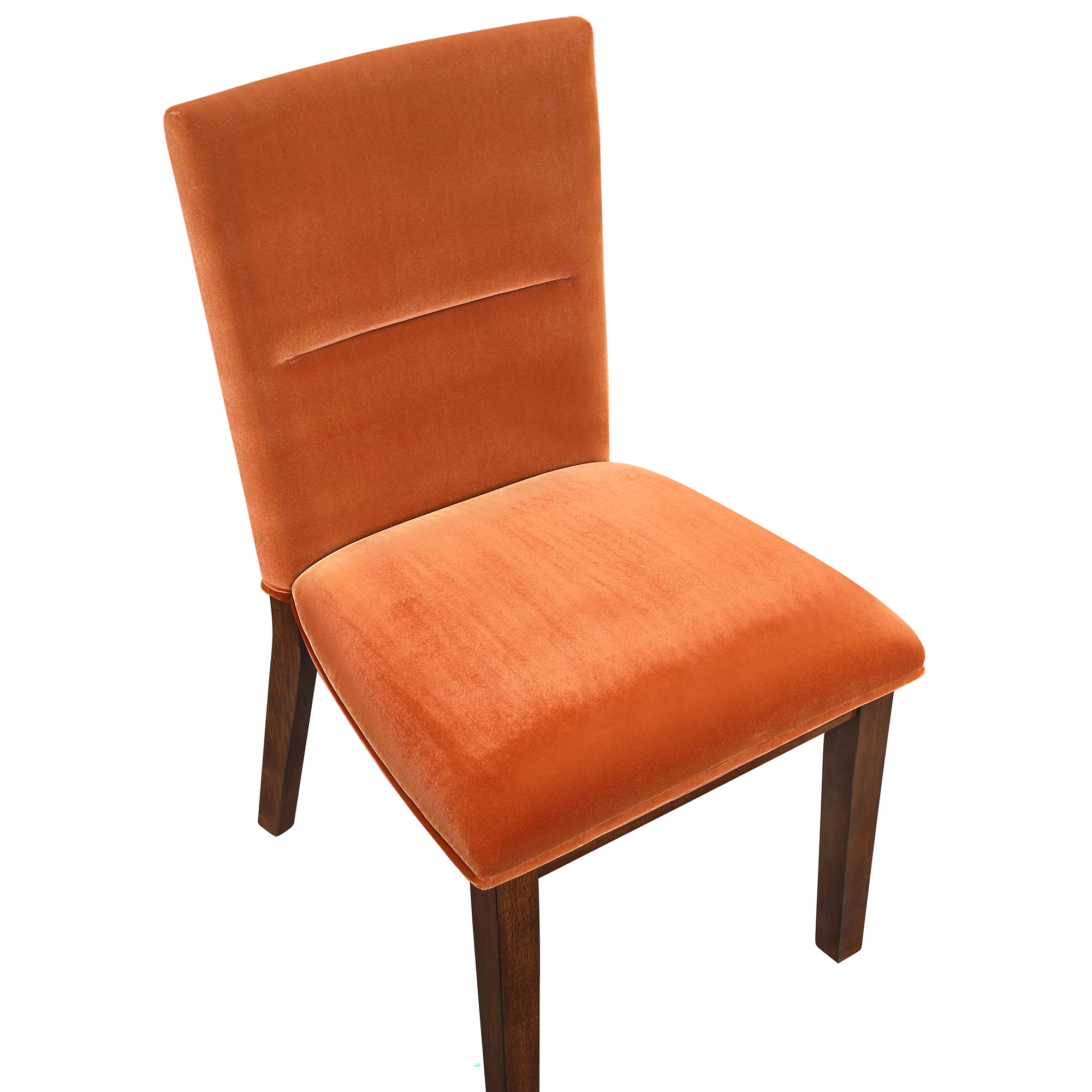 Zen 5-Piece Glass Top Dining Set, Orange Velvet Chairs - Image 16