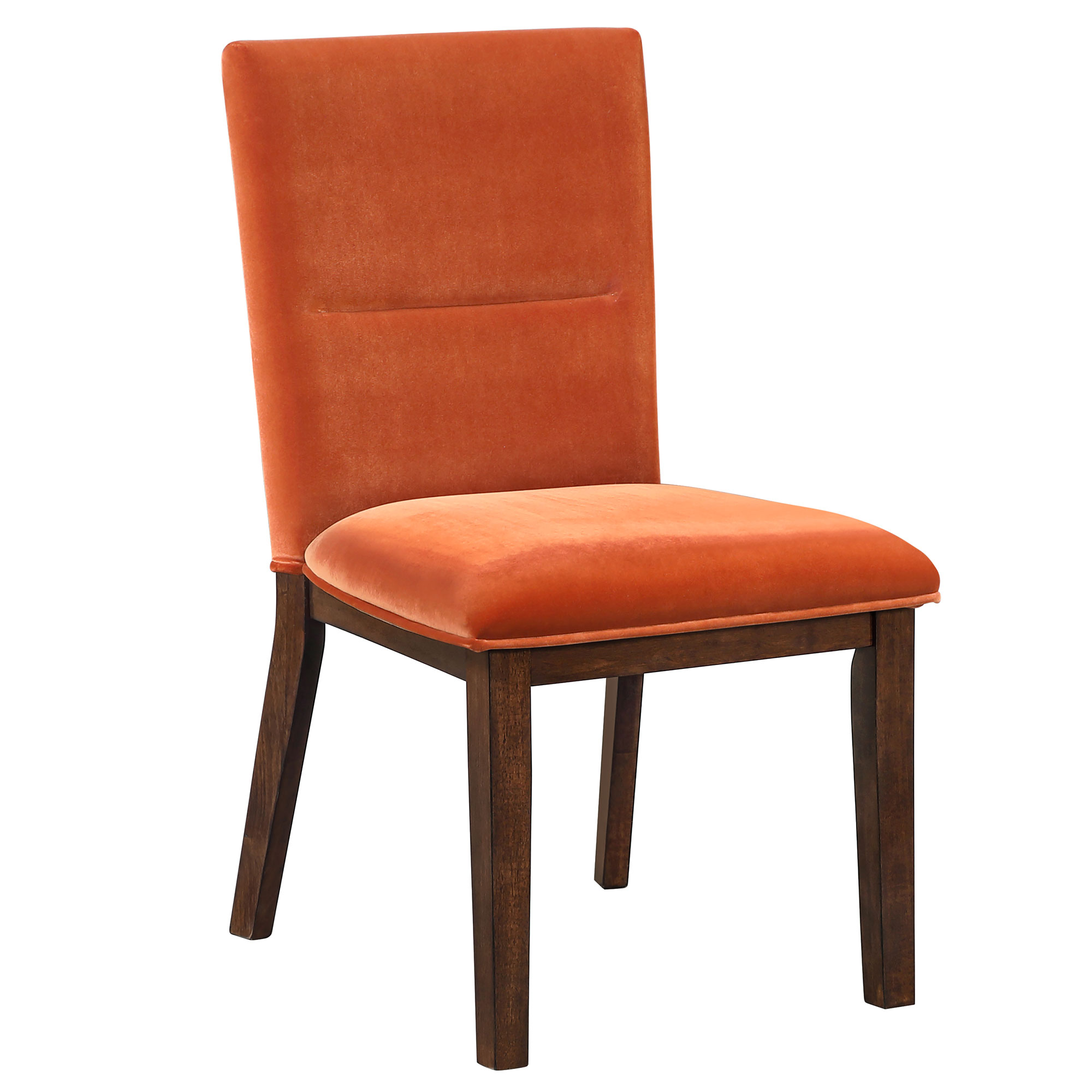 Zen 5-Piece Glass Top Dining Set, Orange Velvet Chairs - Image 11