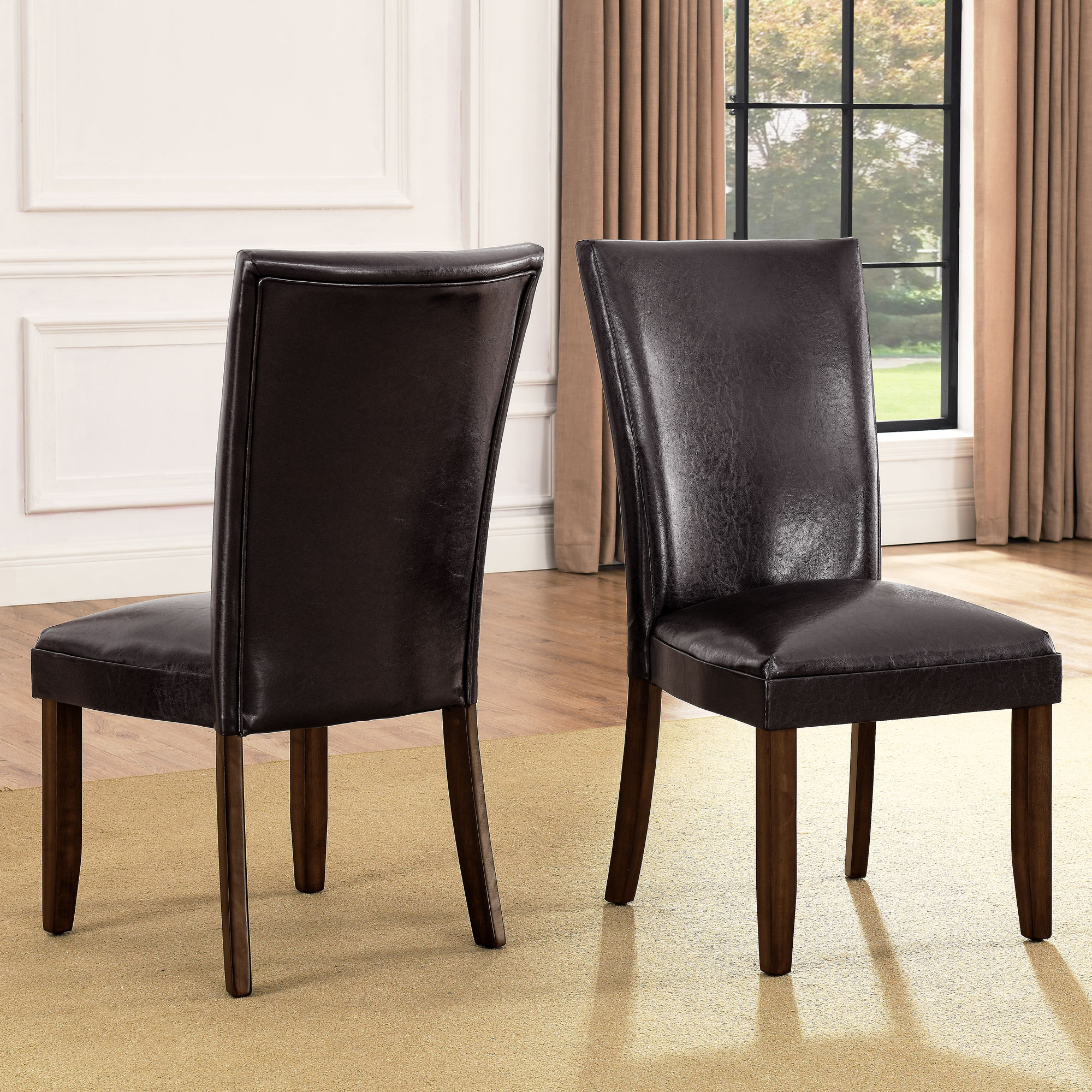 Hartford Vegan Leather Side Chair, Brown