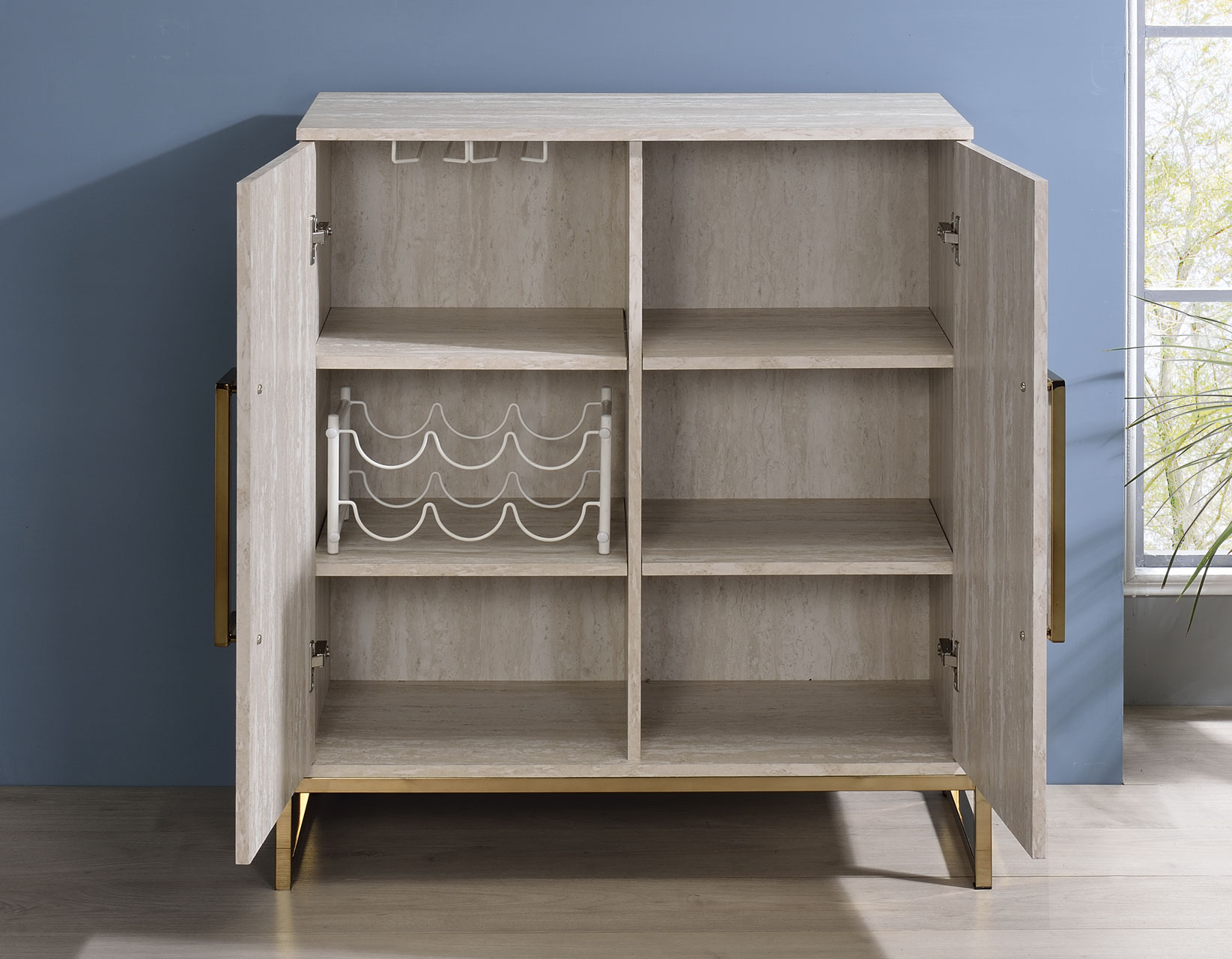 Larkin Faux-Marble Wine Cabinet - Image 7