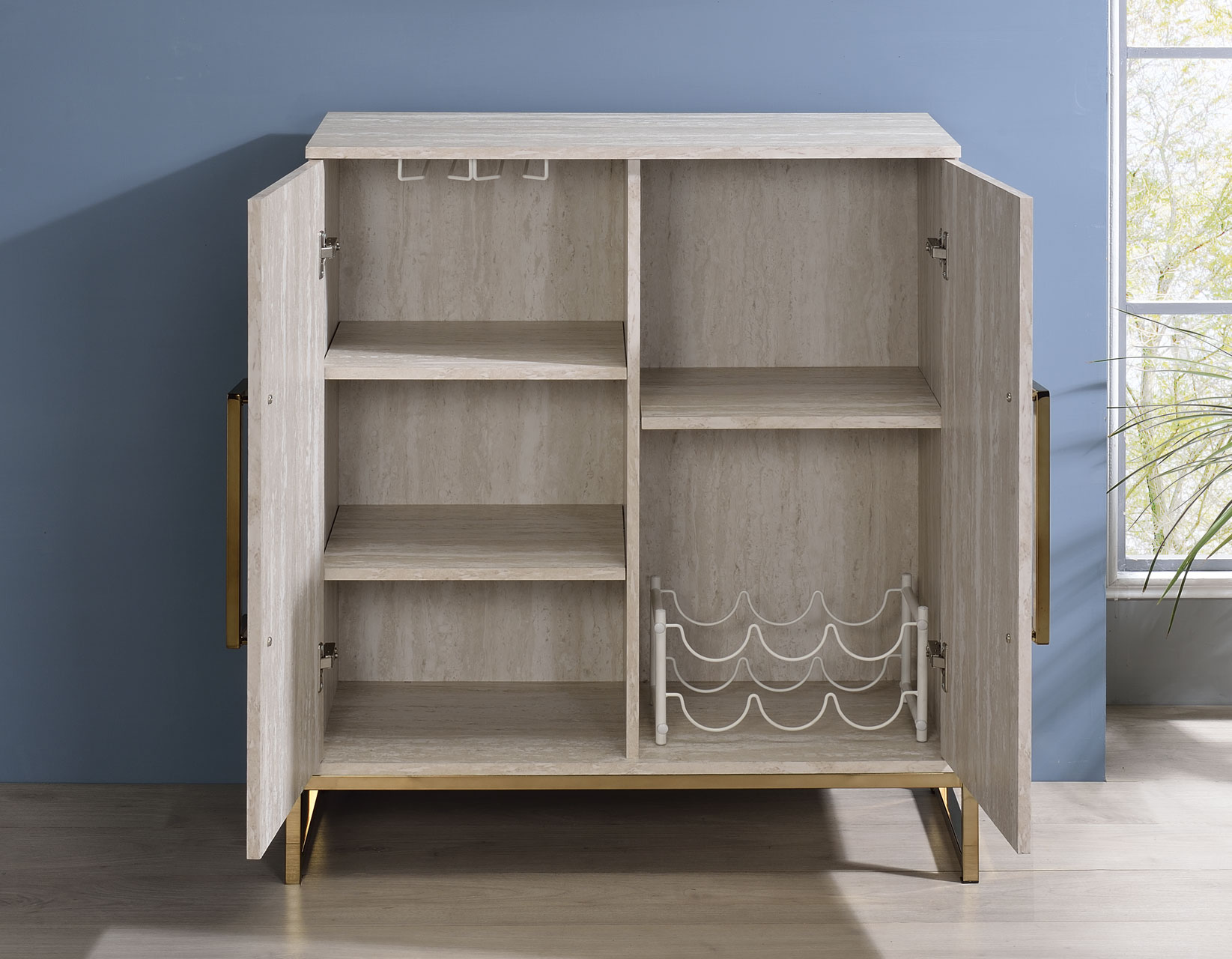 Larkin Faux-Marble Wine Cabinet - Image 10