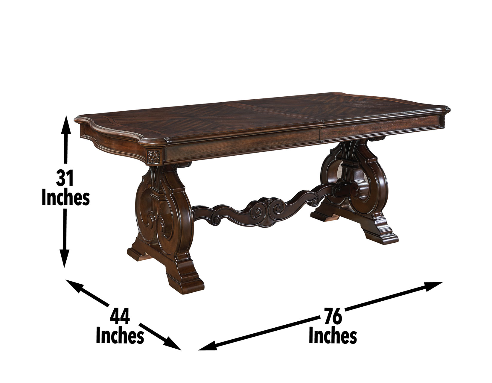 ROYALE 76-96 INCH TABLE WITH 20 INCH LEAF - Image 22