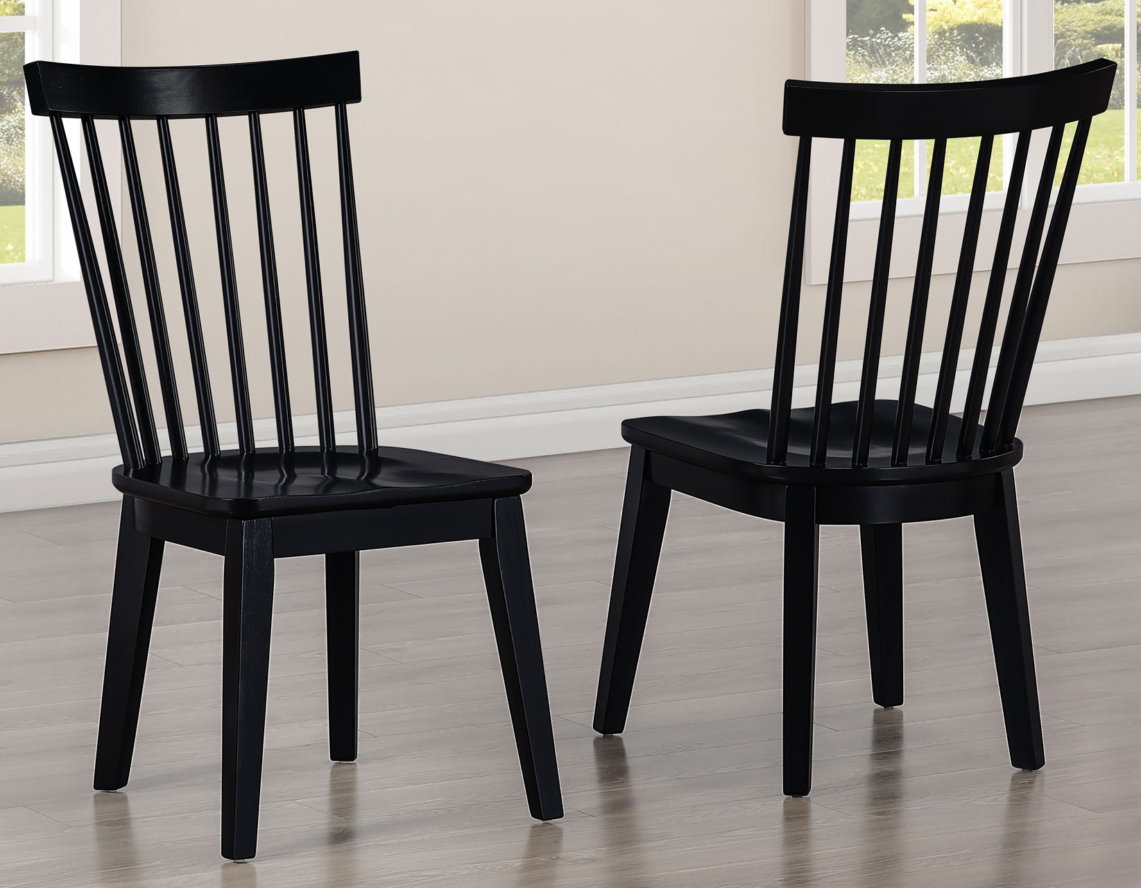 VAUGHN BLACK MODERN WINDSOR SIDE CHAIR