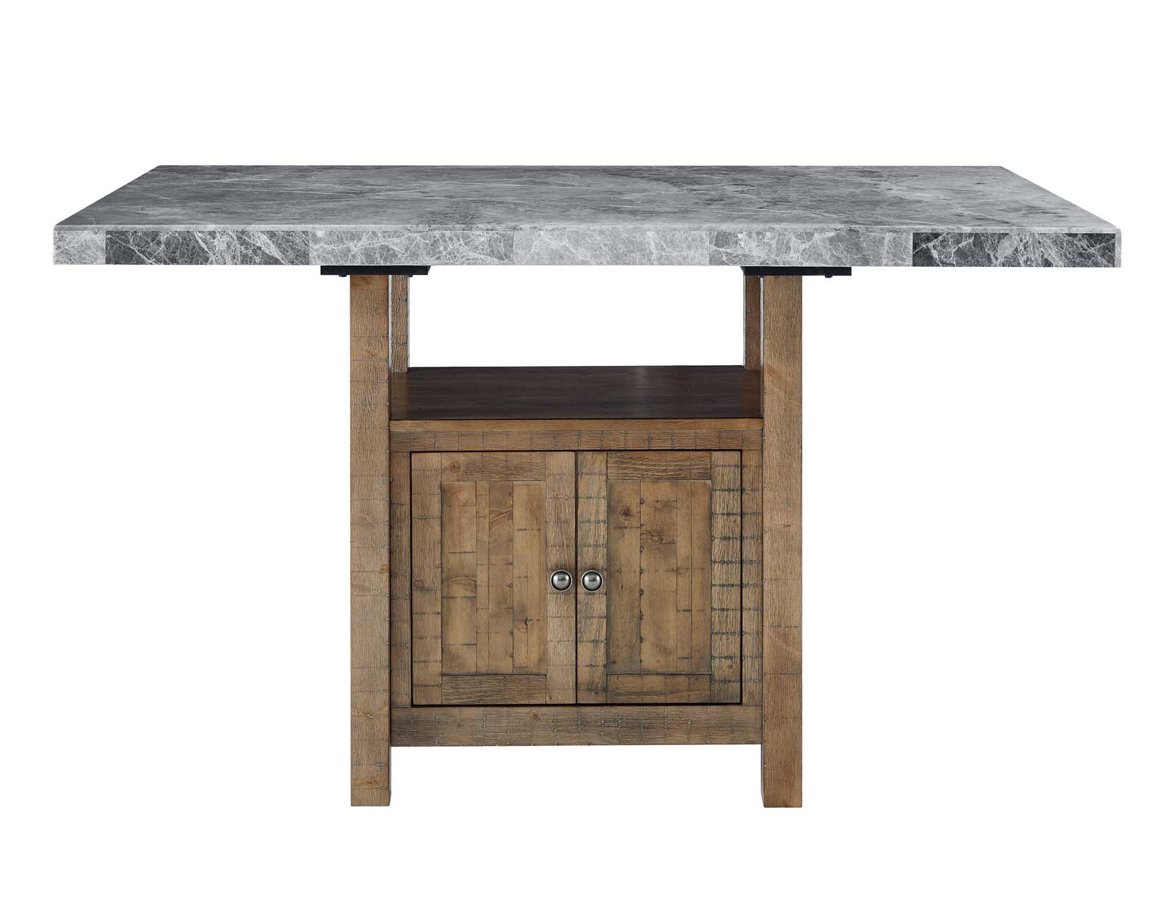 Grayson 60-Inch Gray Marble Top Counter Storage Table - Image 4