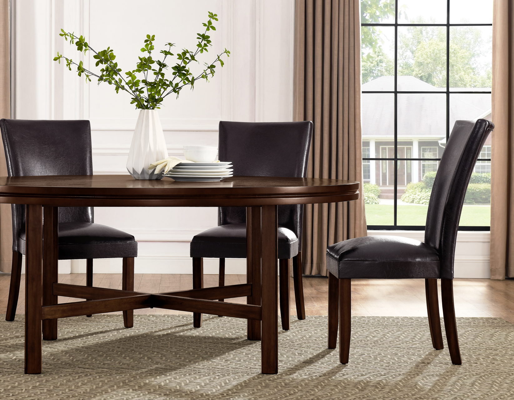 HARTFORD VEGAN LEATHER SIDE CHAIR, BROWN - Image 9