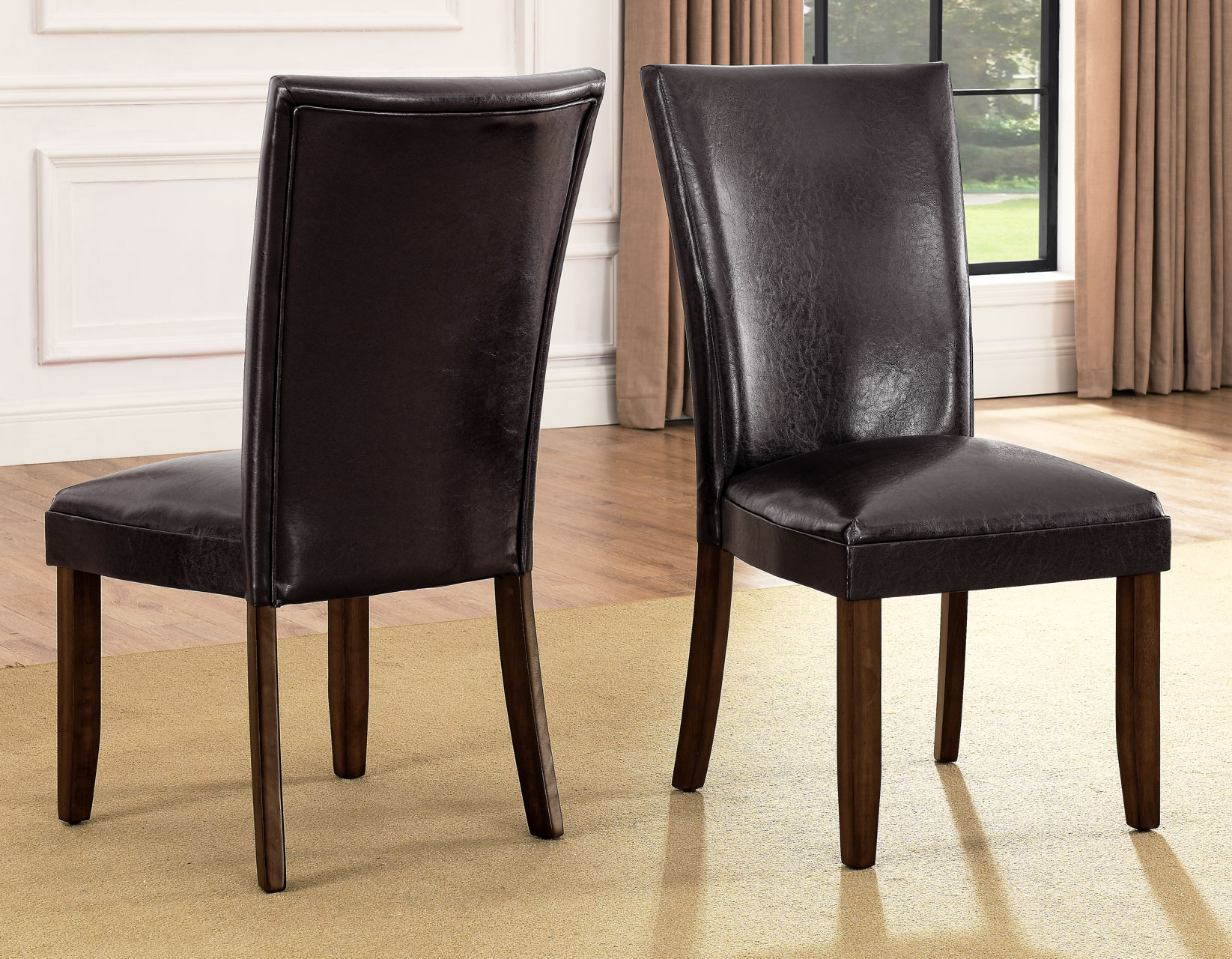 HARTFORD 72 INCH TABLE 7 PIECE SET, BROWN CHAIRS - Image 5