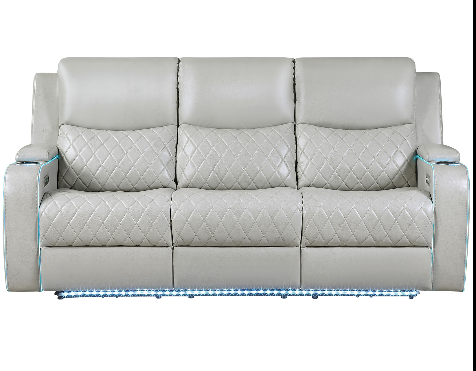 LUNA HOME CINEMA POWER RECLINING SOFA, ICE VEGAN LEATHER - Image 4