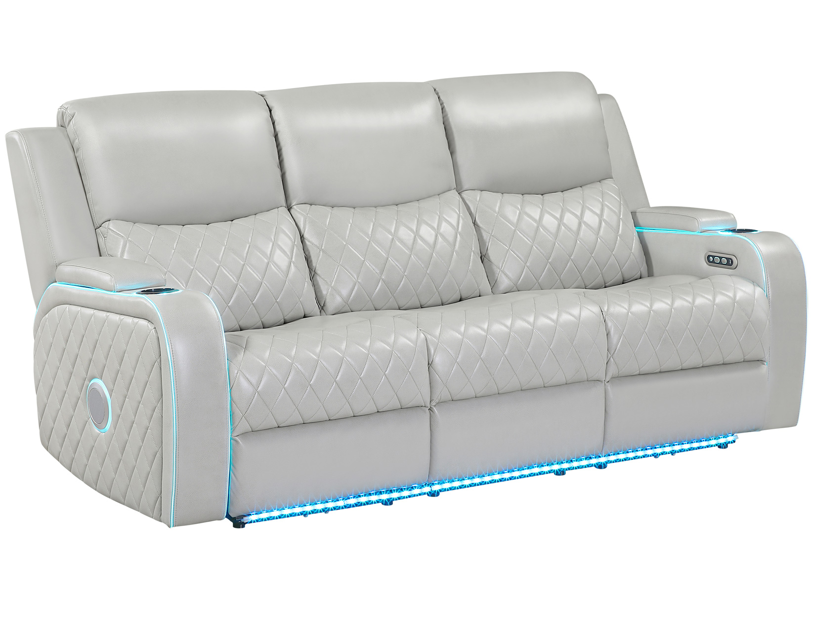 LUNA HOME CINEMA POWER RECLINING SOFA, ICE VEGAN LEATHER - Image 6