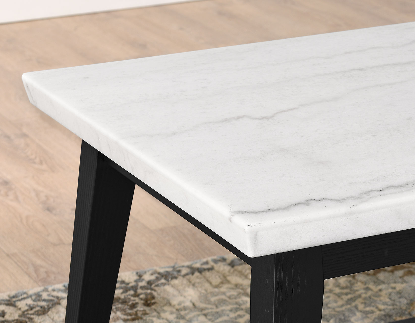 Vida, Sofa Table, White Marble Top, Black - Image 5