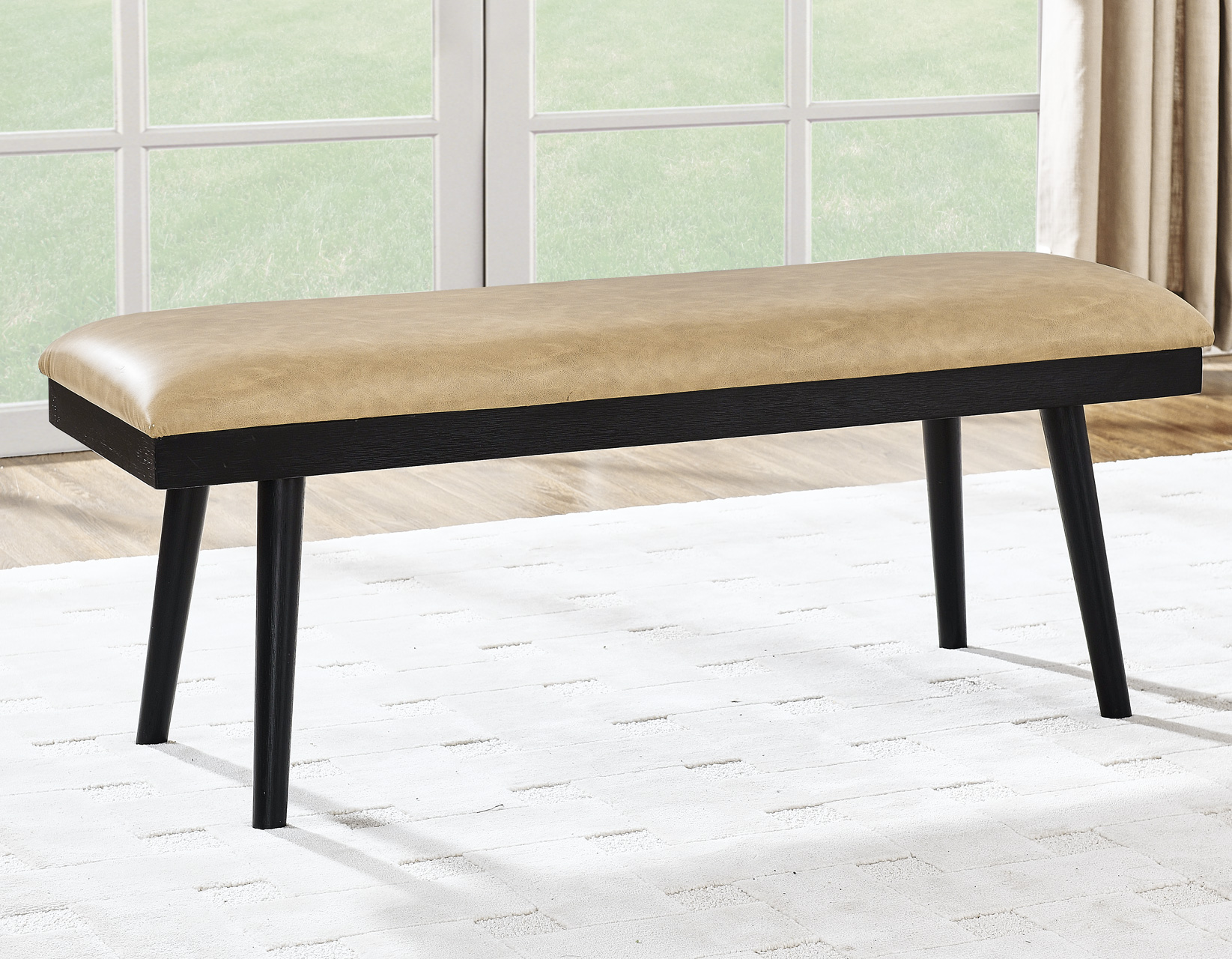 VIDA 7-PIECE WHITE MARBLE DINING SET, BLACK FINISH - Image 7